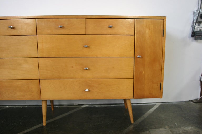 Midcentury Paul Mccobb Maple 20 Drawer Dresser 1510 Blonde Ring