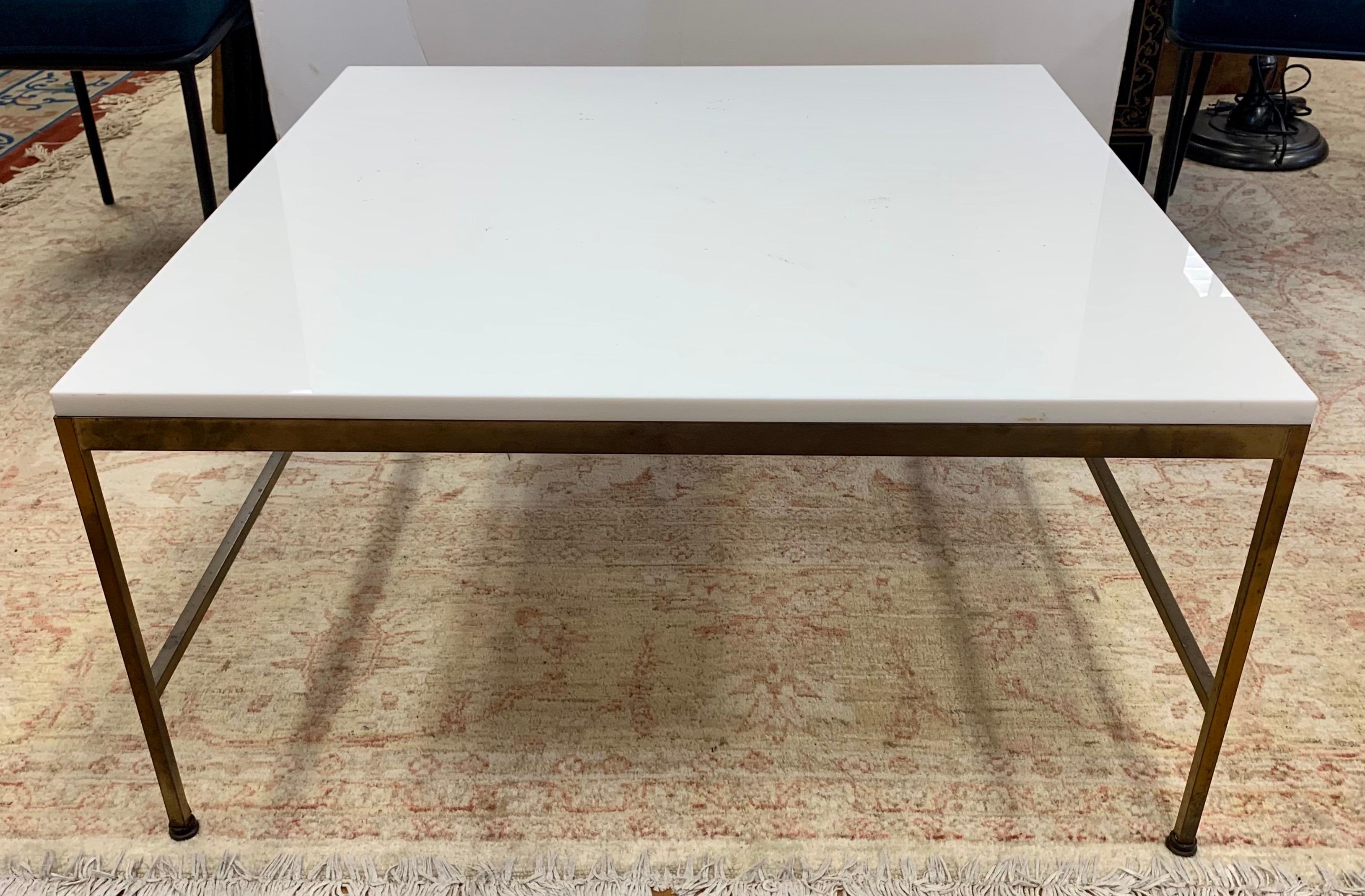 Mid Century Paul McCobb Marble Top and Brass Coffee Table In Good Condition In West Hartford, CT