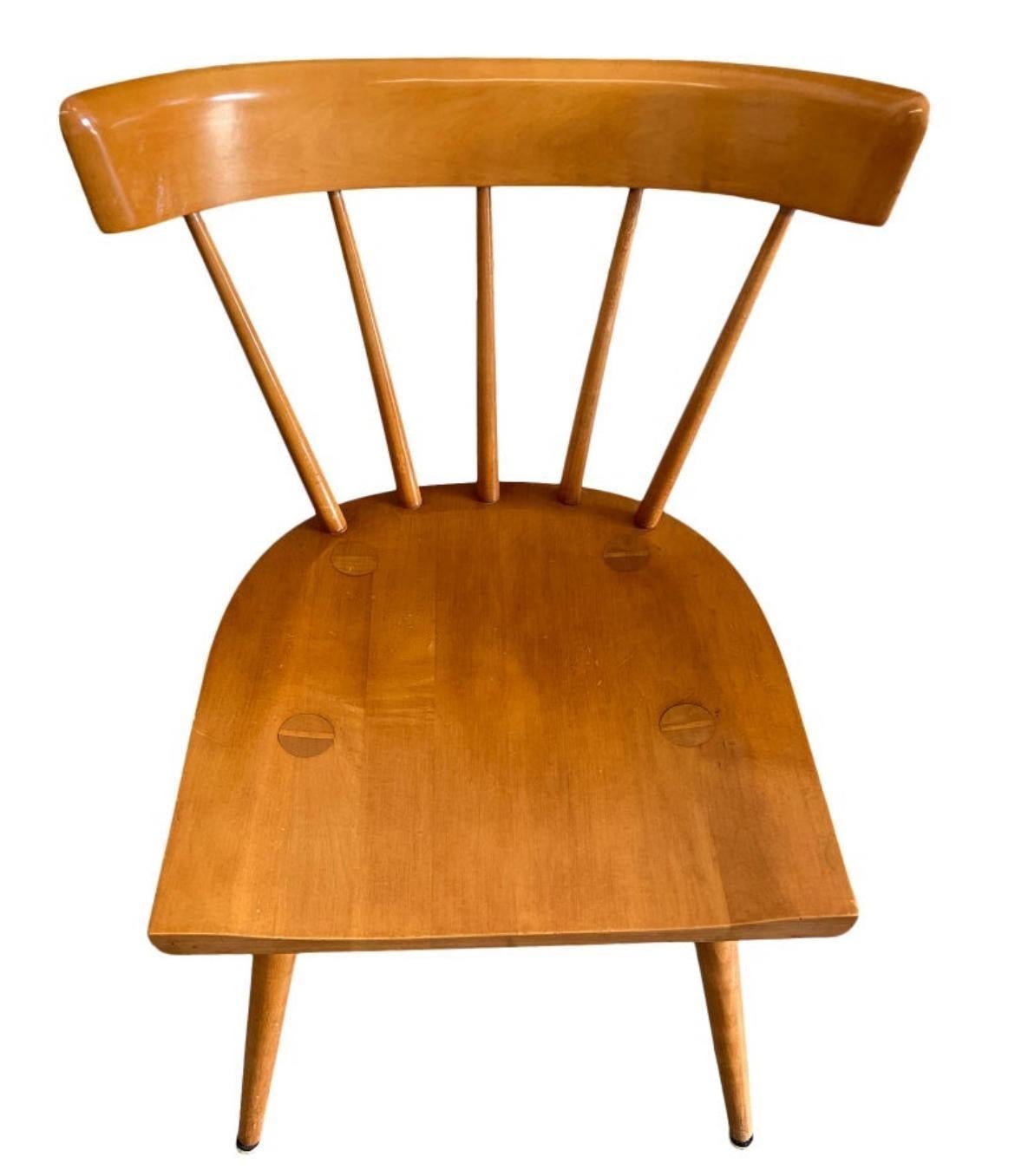 Mid-Century moderno Sedie da pranzo del gruppo Planner Group di metà secolo Sedie con schienale a fuso d'acero in vendita