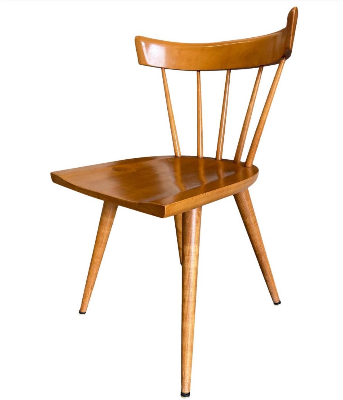American Mid-Century Paul McCobb Planner Group Dining Chairs Maple Spindle Back Chairs