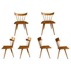 Mid-Century Paul McCobb Planner Group Dining Chairs Maple Spindle Back Chairs