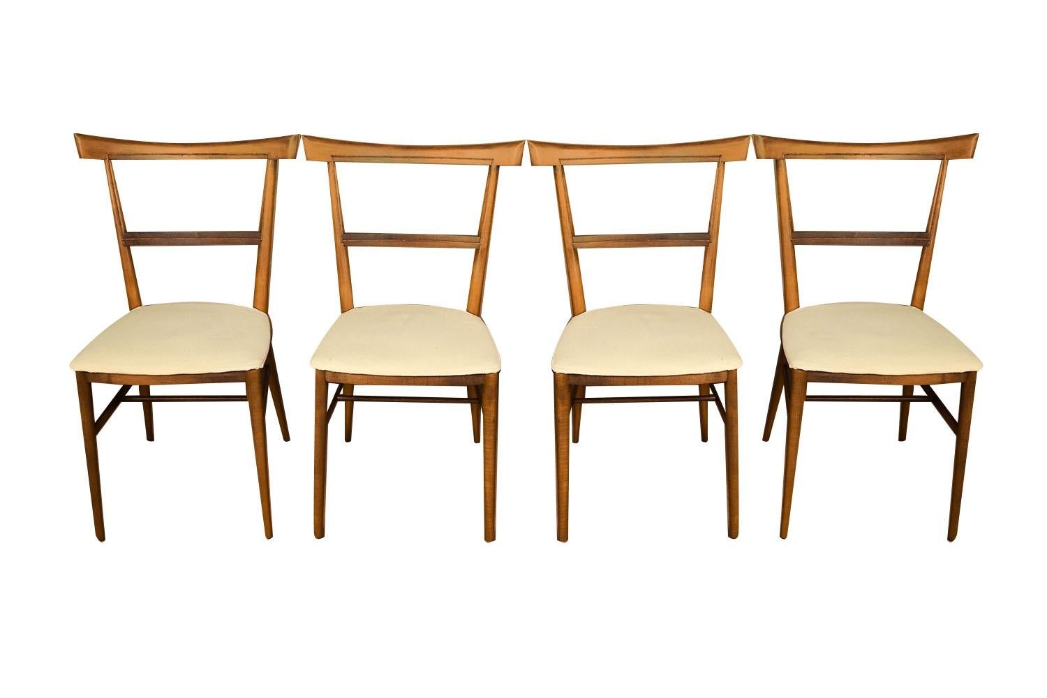 Set di quattro sedie da pranzo moderne di metà secolo, incredibilmente ben costruite, disegnate da Paul McCobb 