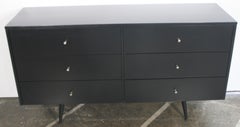 Midcentury Paul McCobb Rare 6 Drawer Dresser Credenza Custom Black Nickel
