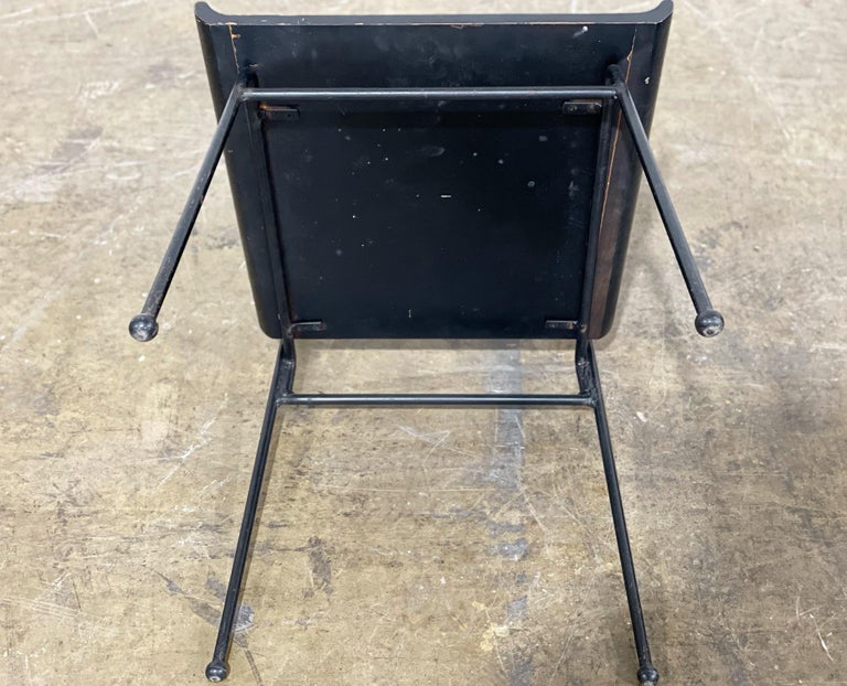 Wrought Iron Mid-Century Paul McCobb Shovel Chair, Planner Group Model #1533, Original Black