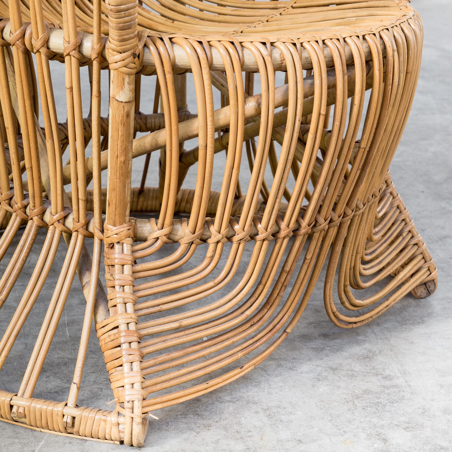 Midcentury Peacock Chair Rattan for Rohé Noordwolde For Sale 6
