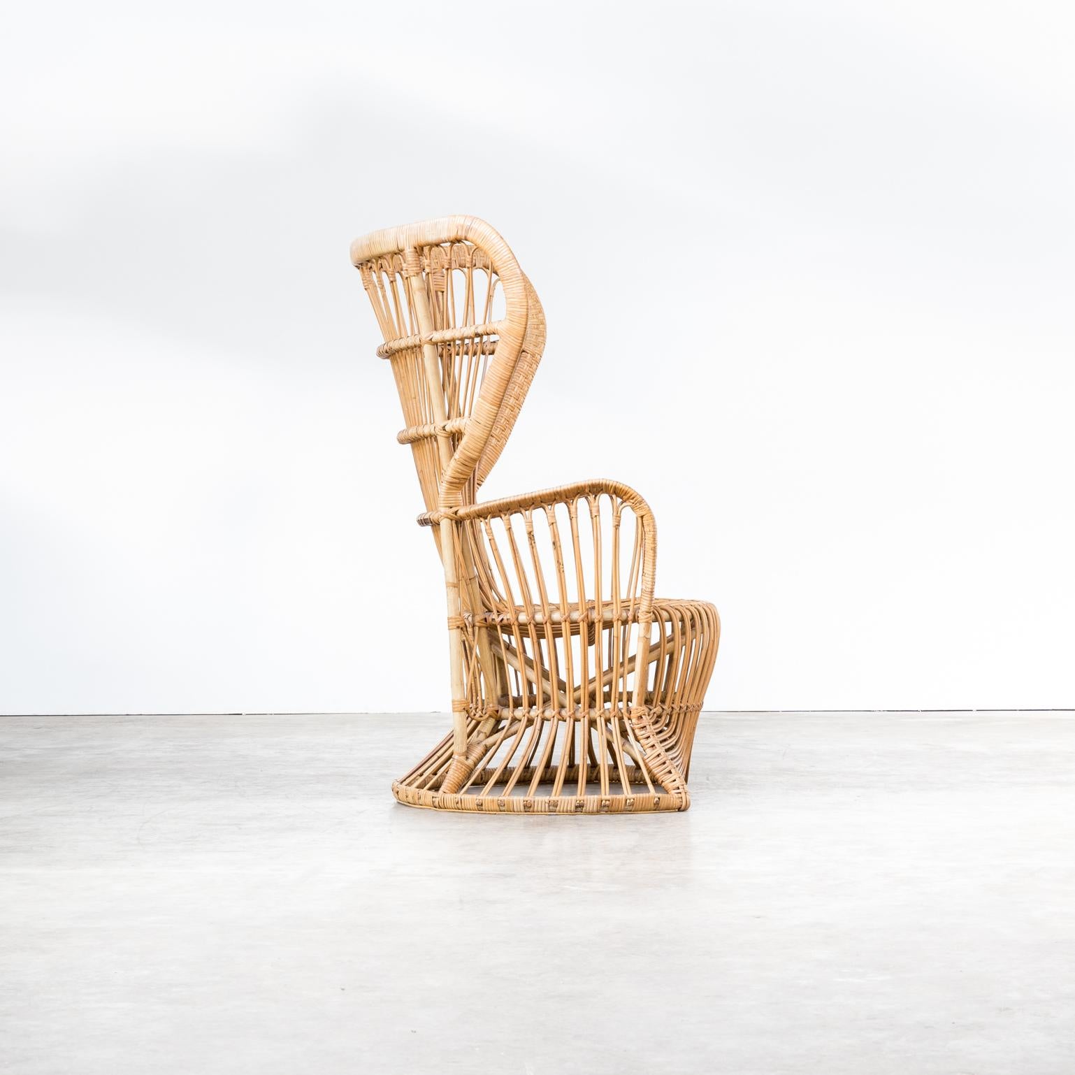 Late 20th Century Midcentury Peacock Chair Rattan for Rohé Noordwolde For Sale