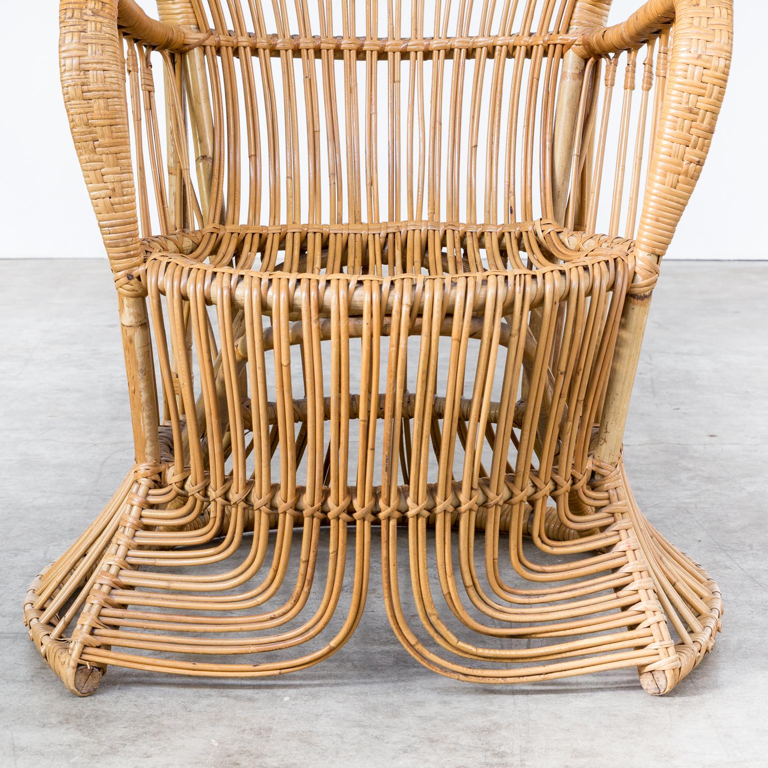 Midcentury Peacock Chair Rattan for Rohé Noordwolde For Sale 5
