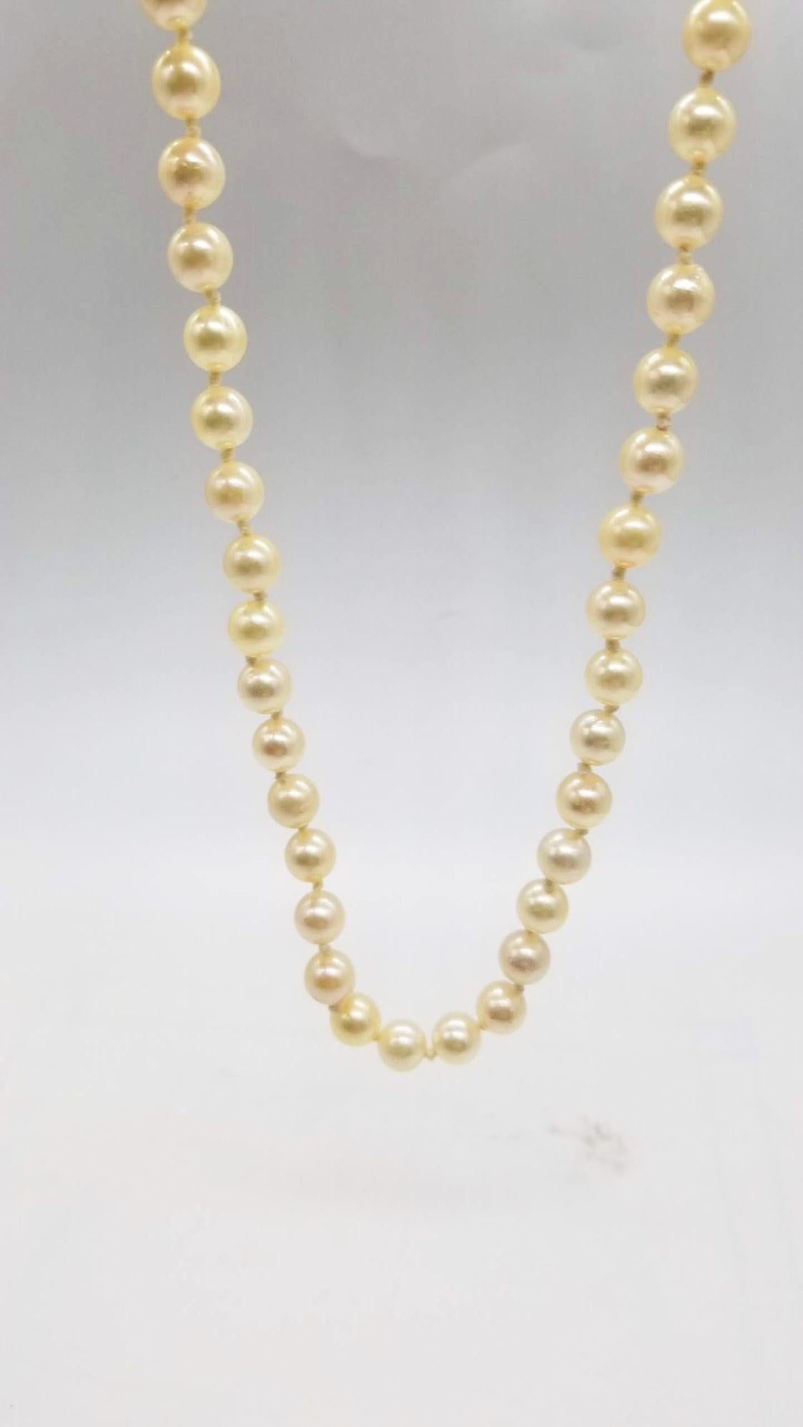 Beads Mid Century Pearl Necklace For Sale