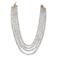 Retro Mid Century Pearl Tassel Necklace