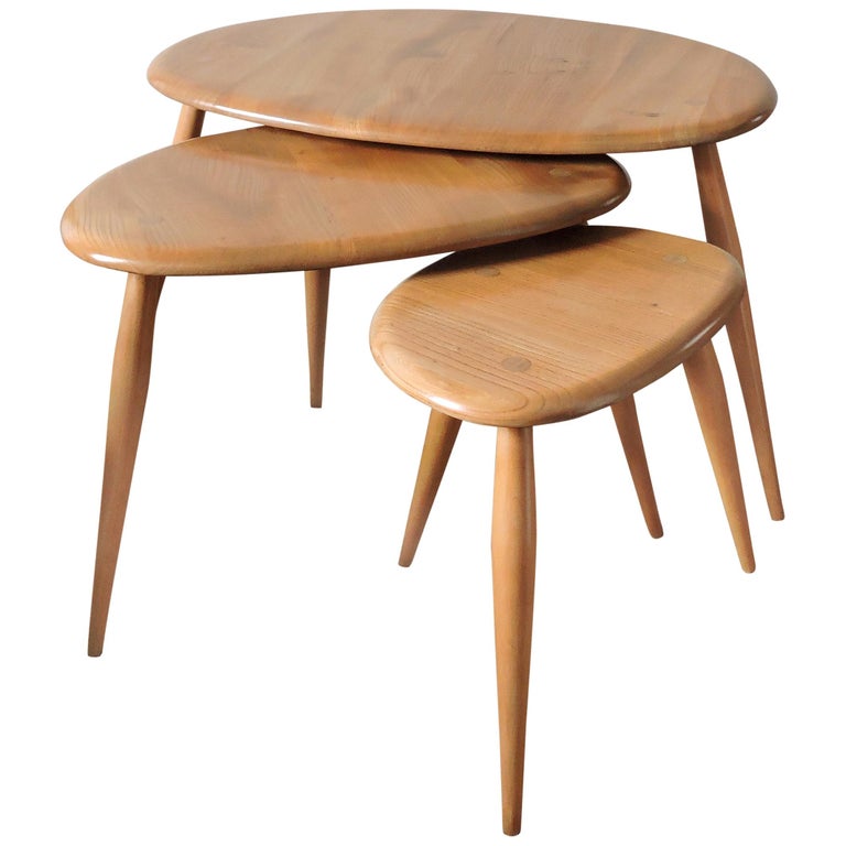 Midcentury Pebble Nesting Table Set by Lucian Ercolani for Ercol, 1960s