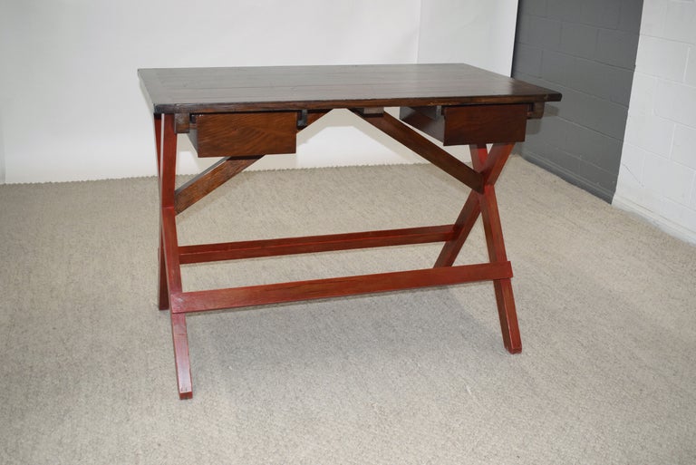 American Mid-Century Pine Desk For Sale