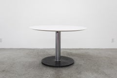 Mesa de comedor de pedestal de mediados de siglo con base de mármol de Alfred Hendrickx