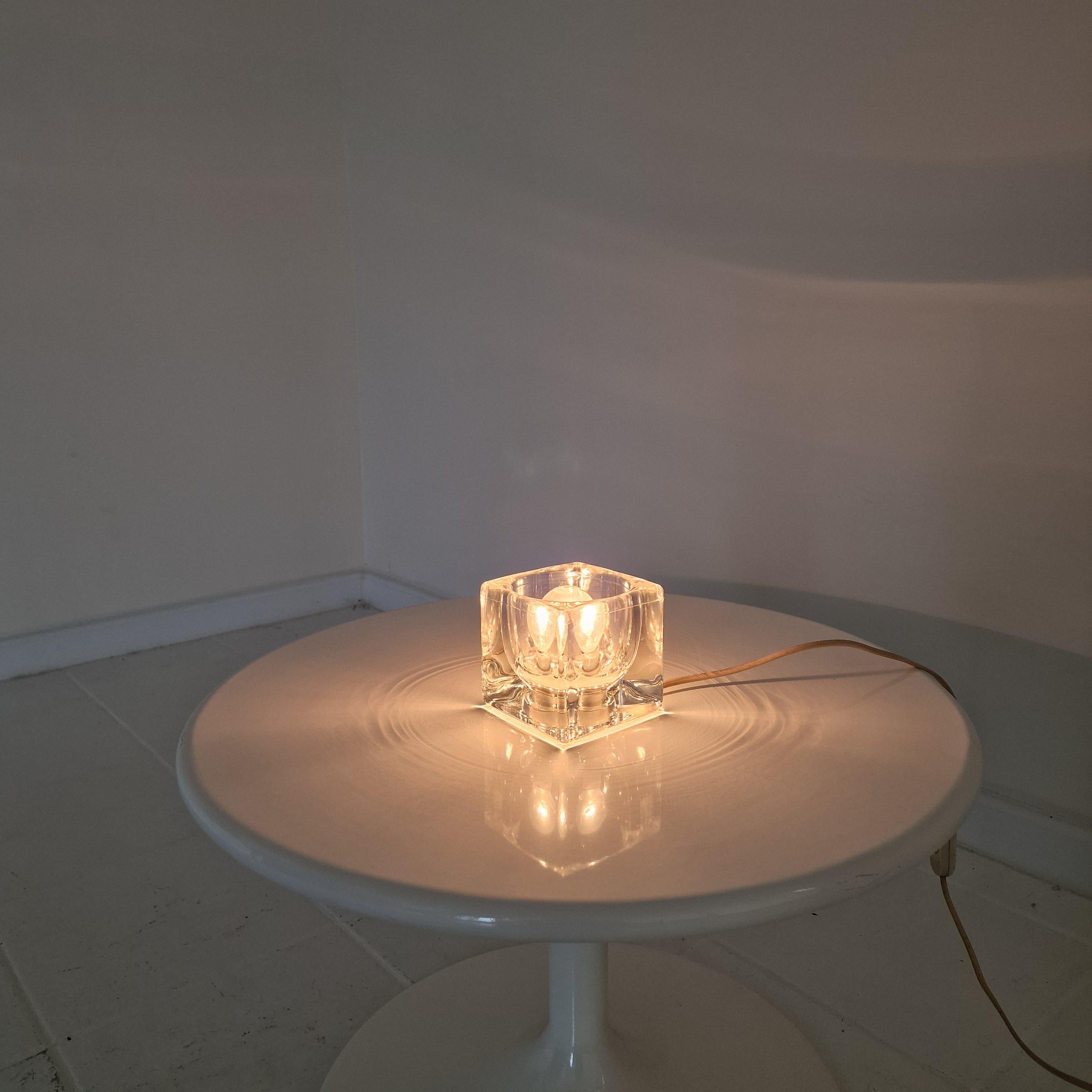 Hand-Crafted Mid Century Peil & Putzler Ice Cube Table Lamp, Germany 1970's For Sale