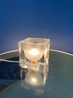 Mid Century Peill & Putzler 'Ice Cube' Glass Table Lamp, 1970s