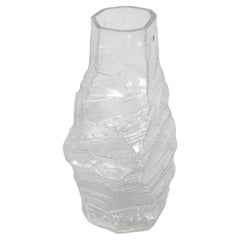 Retro Midcentury Peill & Putzler Thick Glacier Glass Vase, Germany, 1970s
