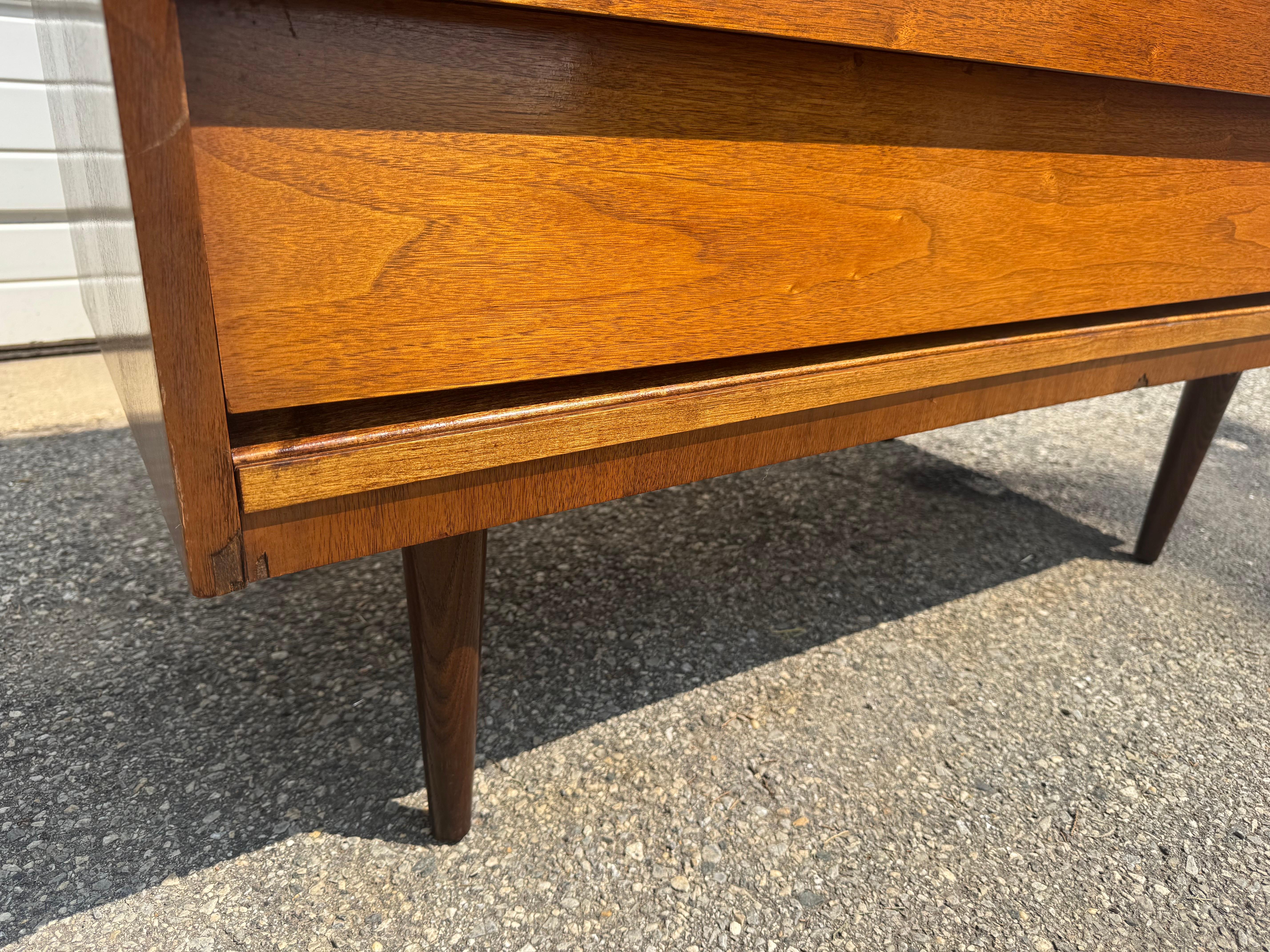 Mid-Century Pencil Leg Tall Dresser/Chest by Dixie For Sale 5