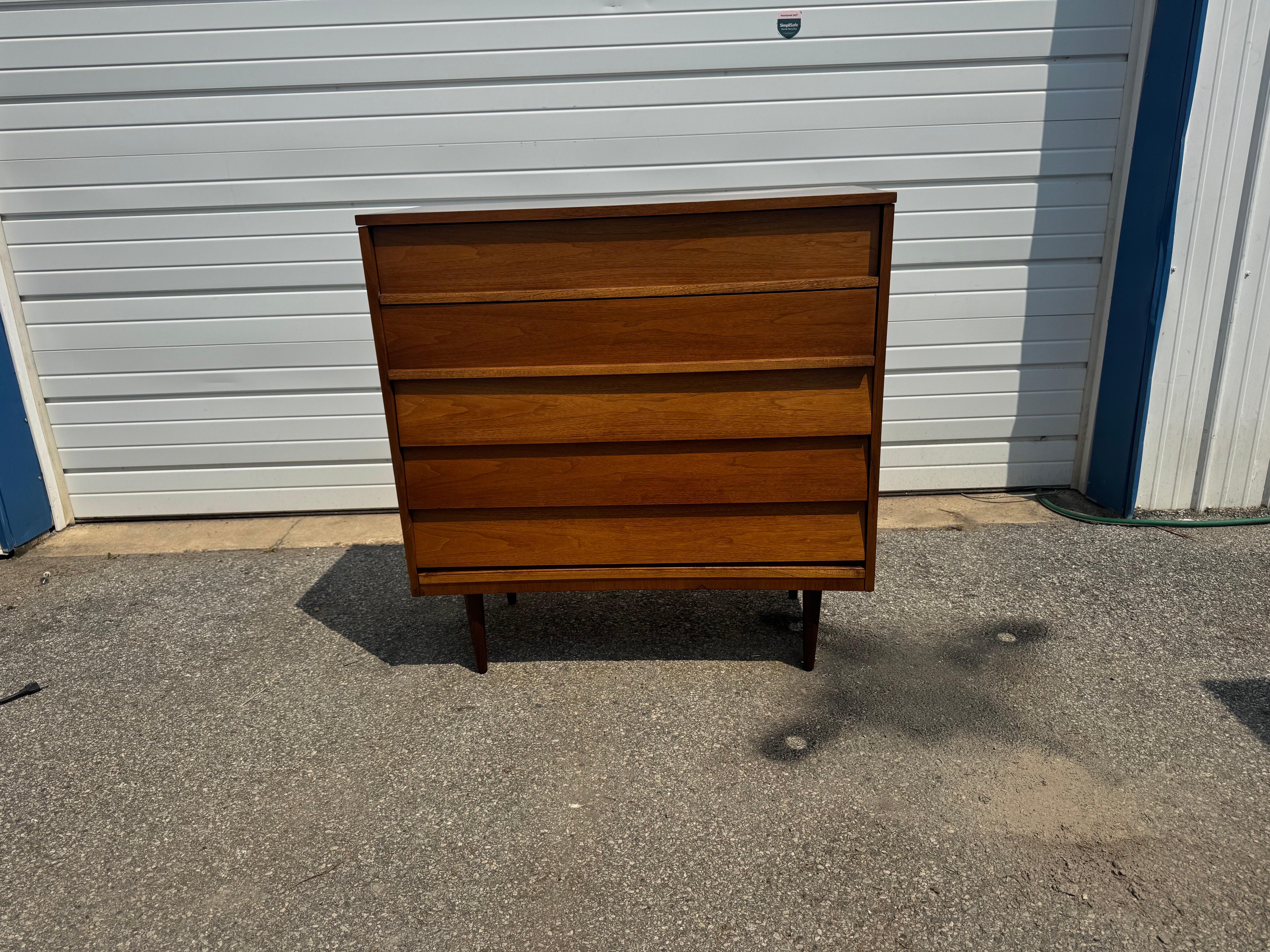 Mid-Century Pencil Leg Tall Dresser/Chest by Dixie For Sale 2