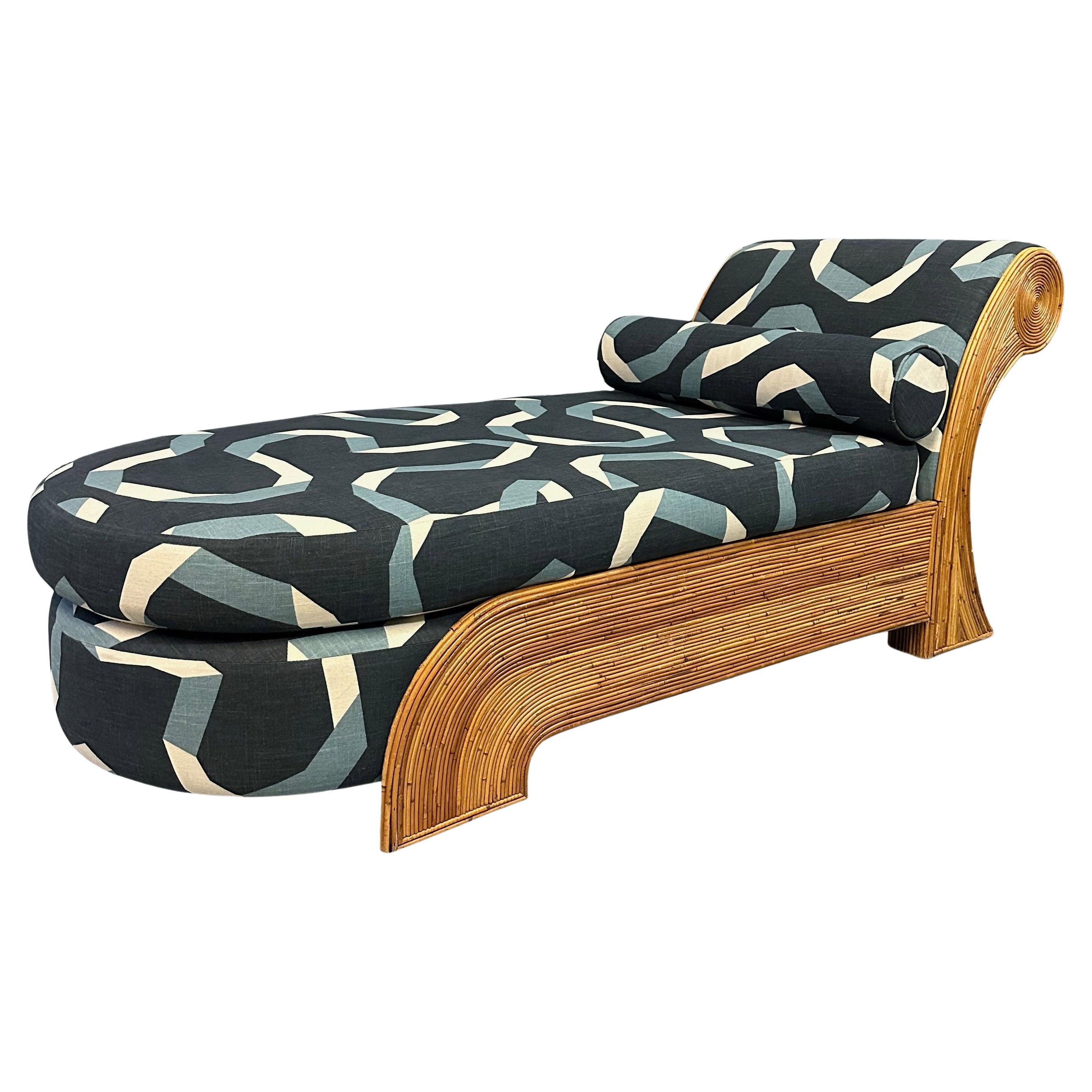 Mid-Century Pencil Reed Chaise Lounge by Comfort Designs Inc For Sale