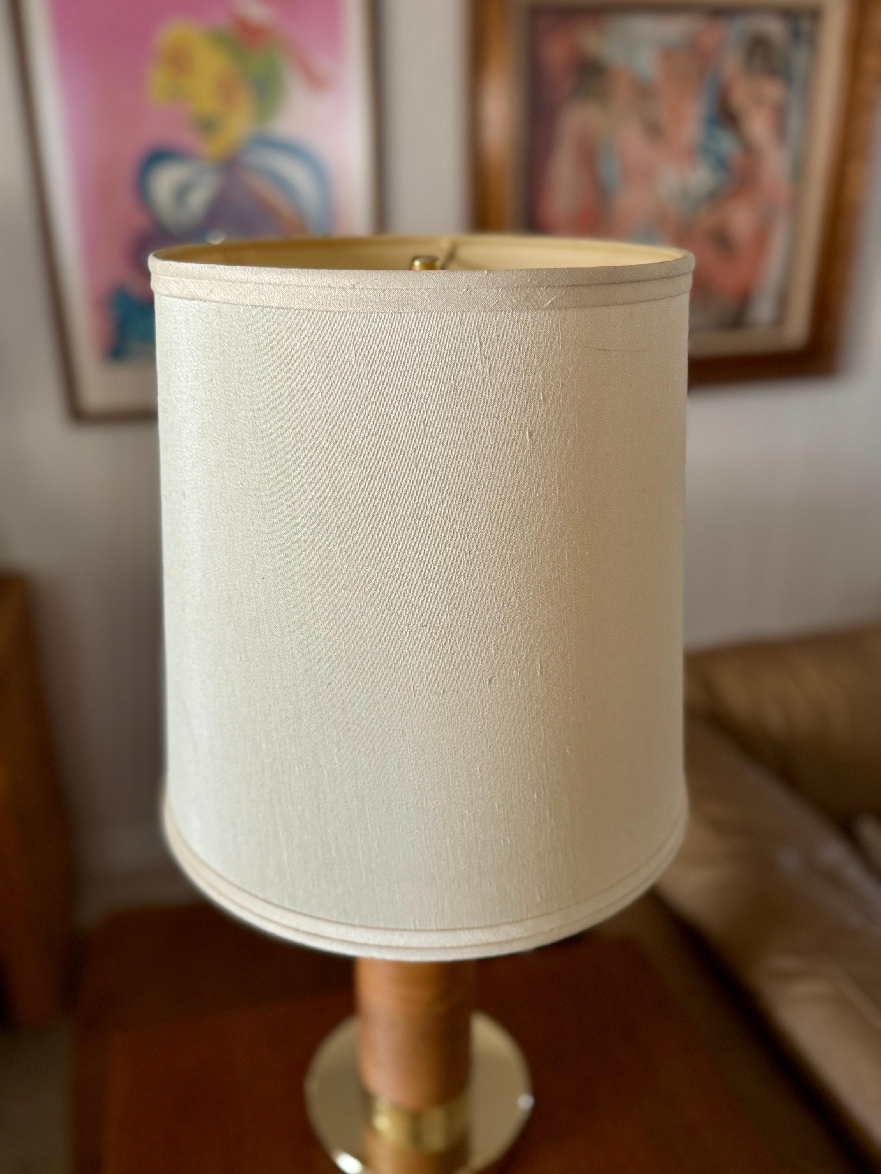 Inconnu Lampe de table en roseau du milieu du siècle dans le style de Gabriella Crespi, vers les années 1970. en vente