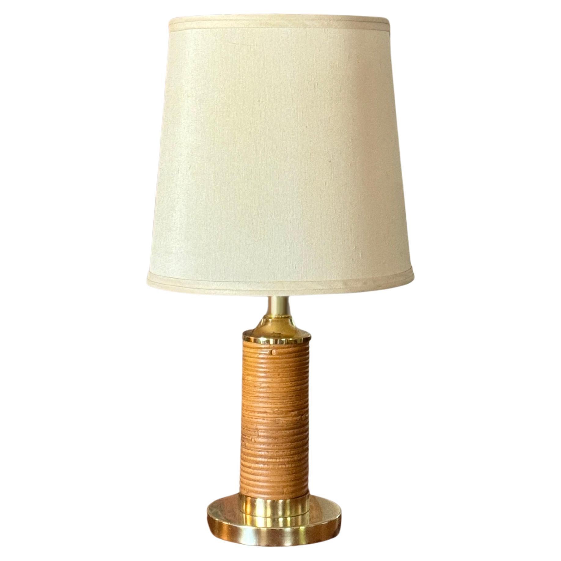 Lampe de table en roseau du milieu du siècle dans le style de Gabriella Crespi, vers les années 1970. en vente