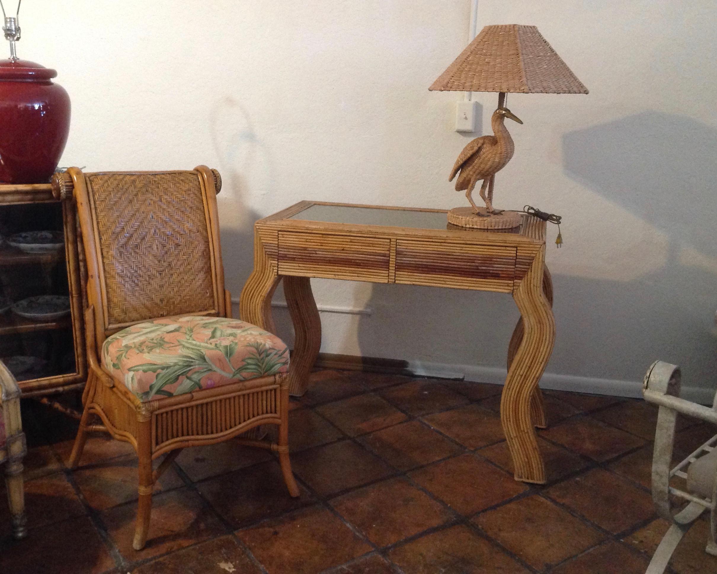 Midcentury Pencil Reed Vanity / Desk 9