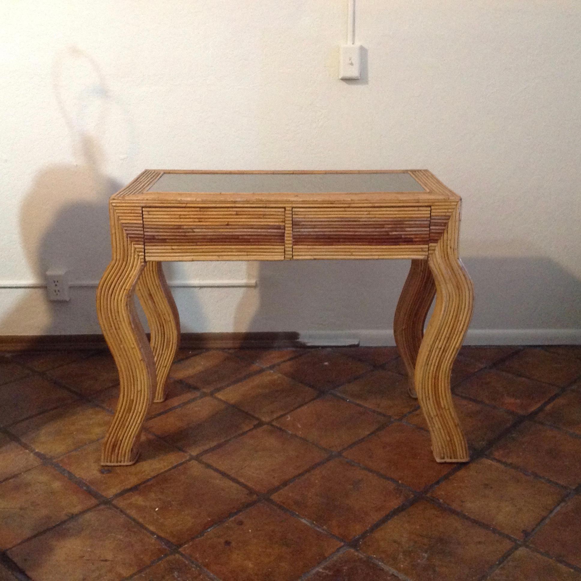 Mid-Century Modern Midcentury Pencil Reed Vanity / Desk