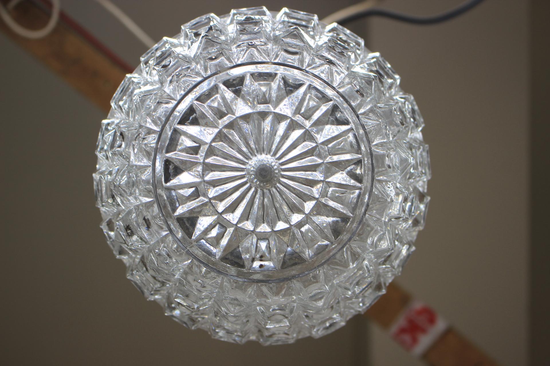 Midcentury Pendant by Kamenický Šenov, 1960s In Good Condition For Sale In Praha, CZ