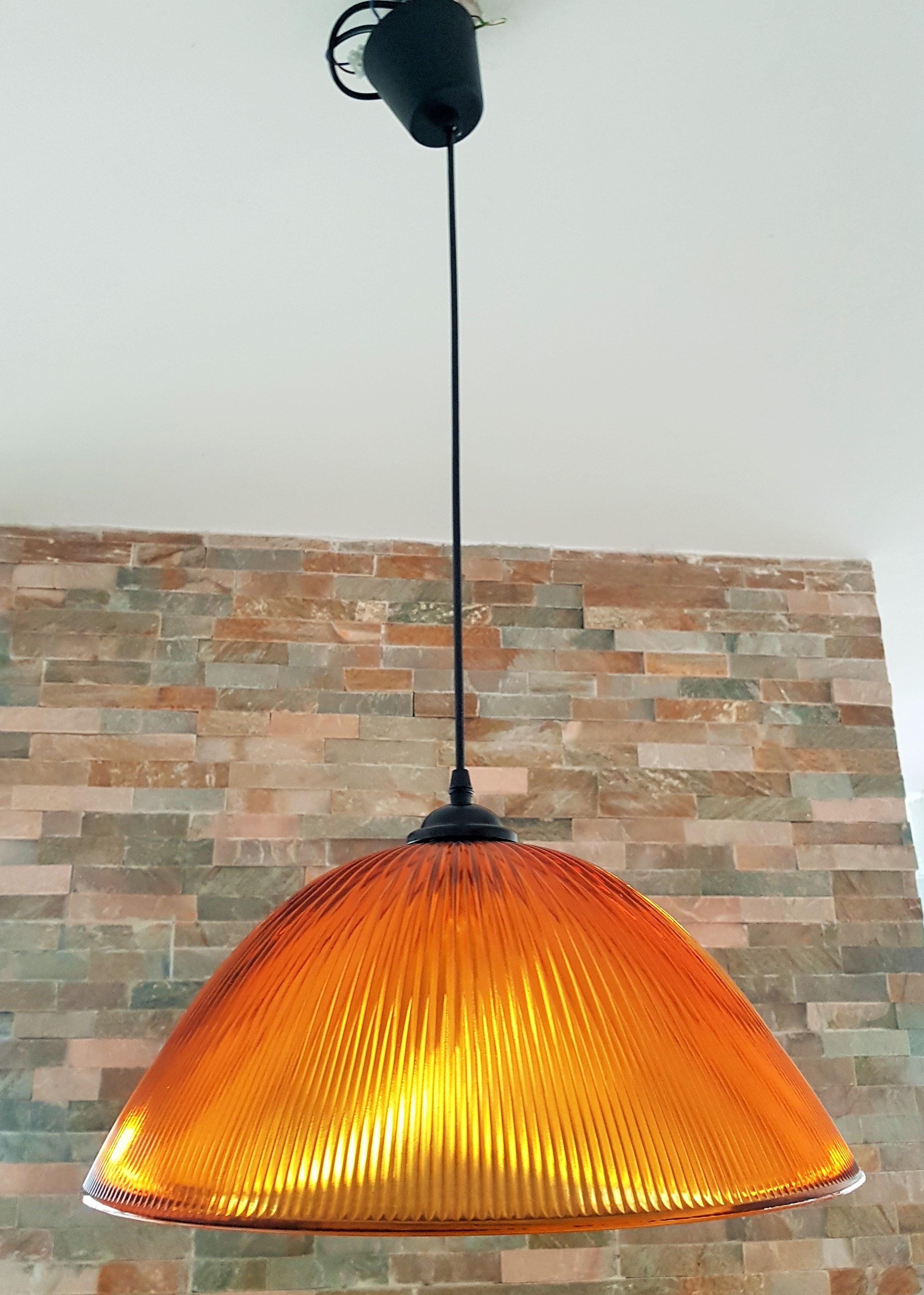 Mid-Century-Hängelampe-Kronleuchter Holophane, Italien 1960er Jahre im Angebot 5