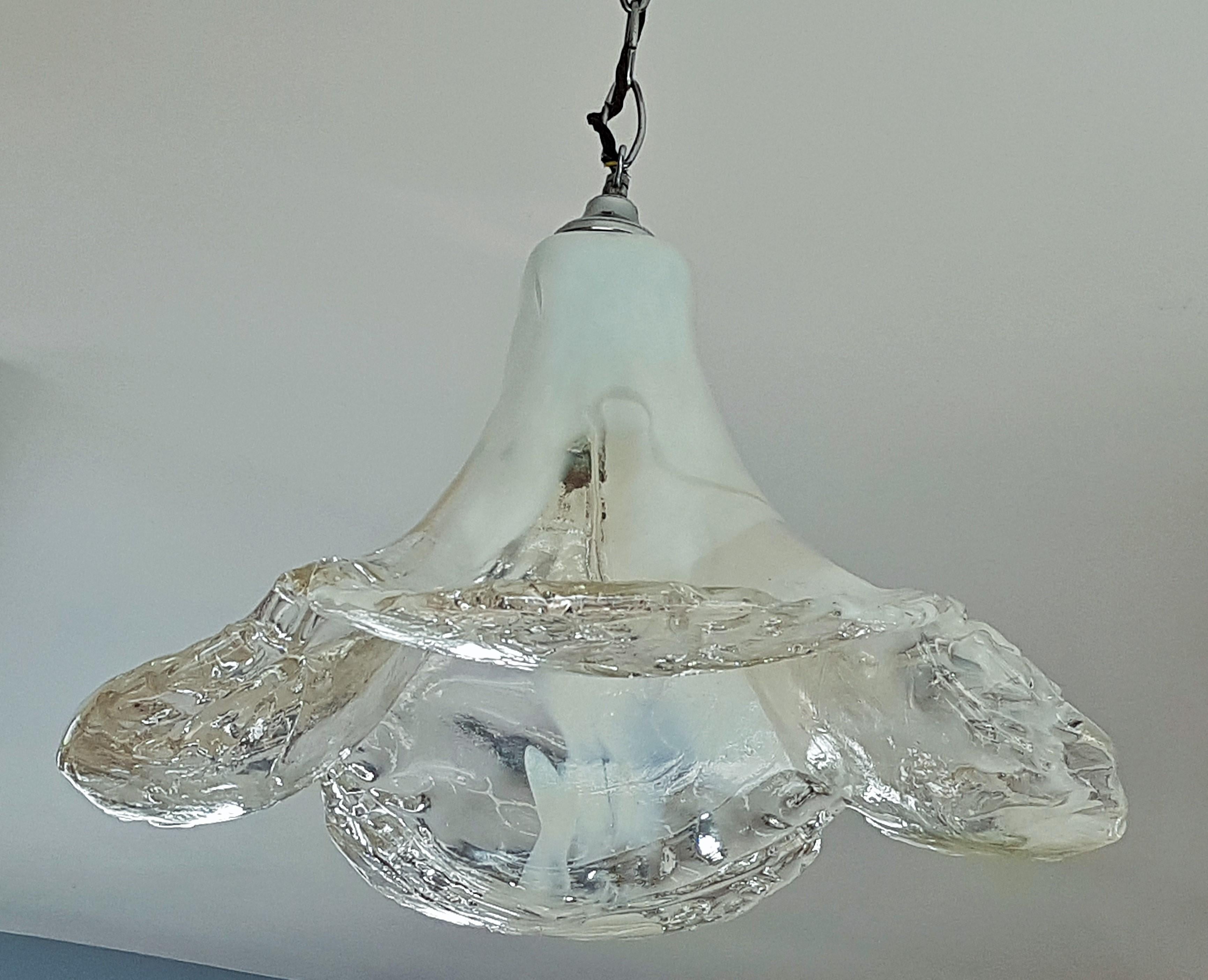 Mid-Century Pendant Chandelier Murano by Carlo Nason Mazzega, Italy, 1968 For Sale 9