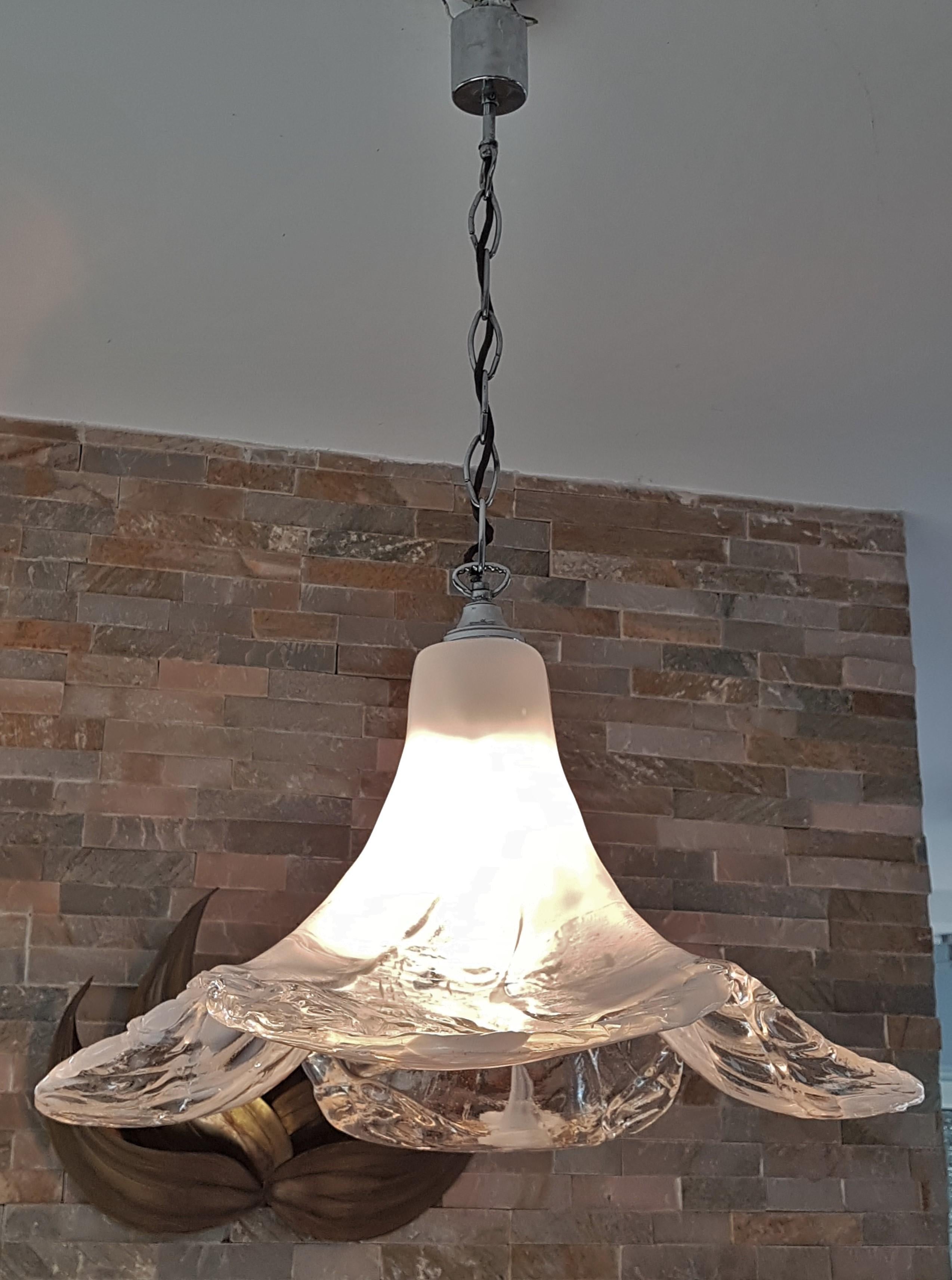 Mid-Century Pendant Chandelier Murano by Carlo Nason Mazzega, Italy, 1968 In Good Condition For Sale In Saarbruecken, DE