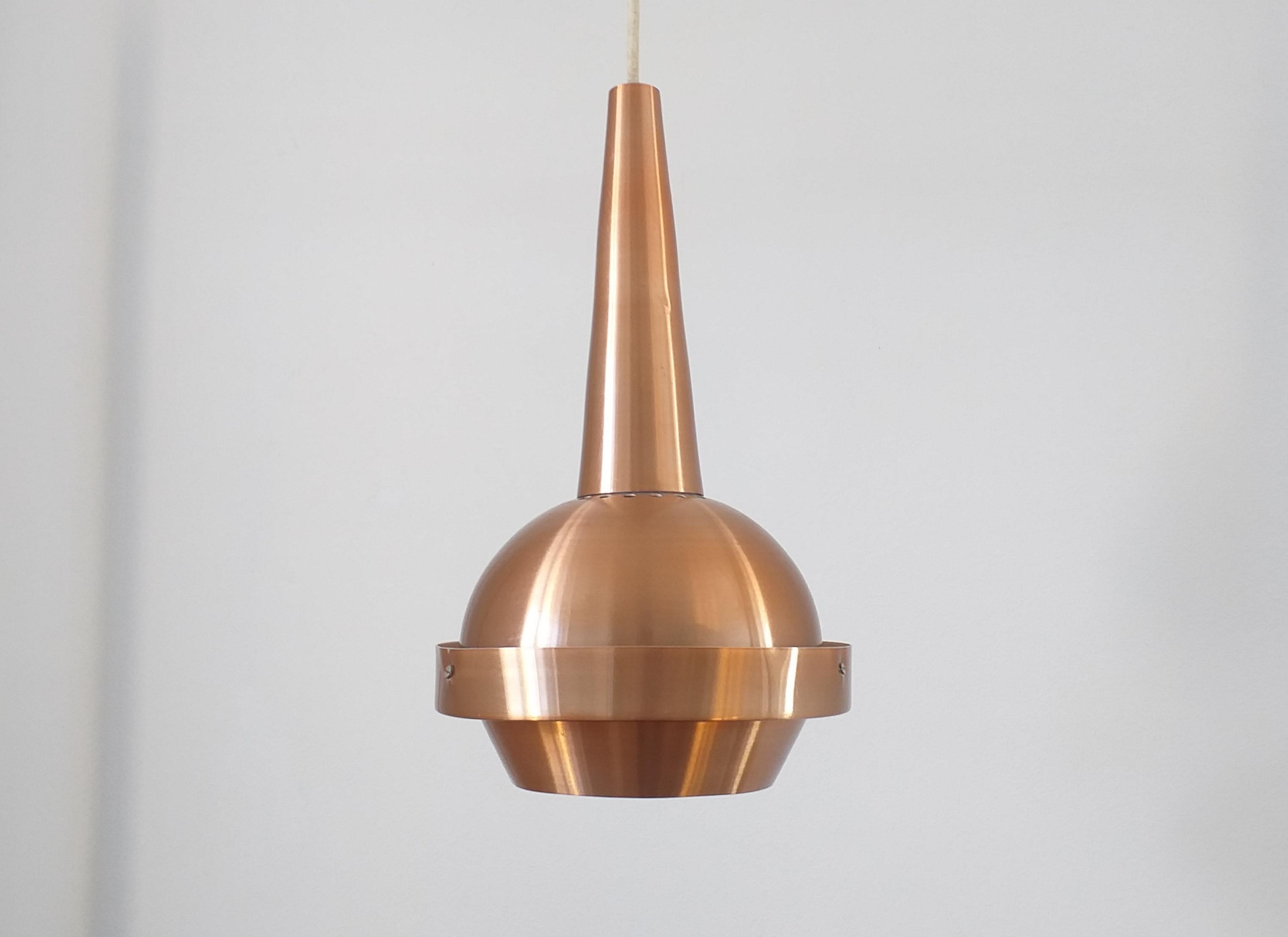 Copper Midcentury Pendant, Denmark, 1970s For Sale