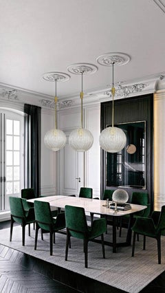 Mid-Century  Pendant Frosted Murano Glass  by Angelo Brotto