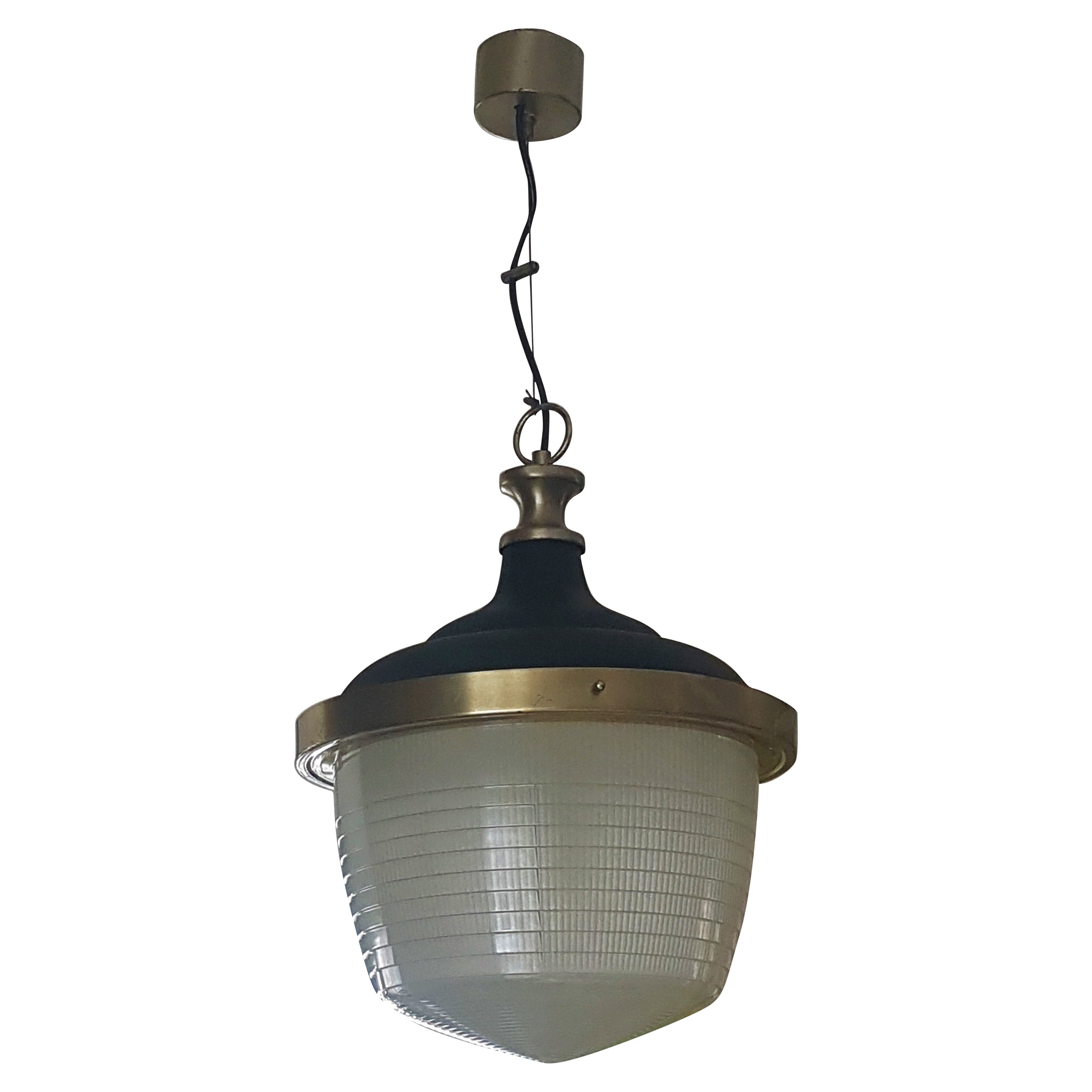 Ciondolo di metà secolo Holophan di Sergio Mazza per Artemide, Italia 1950