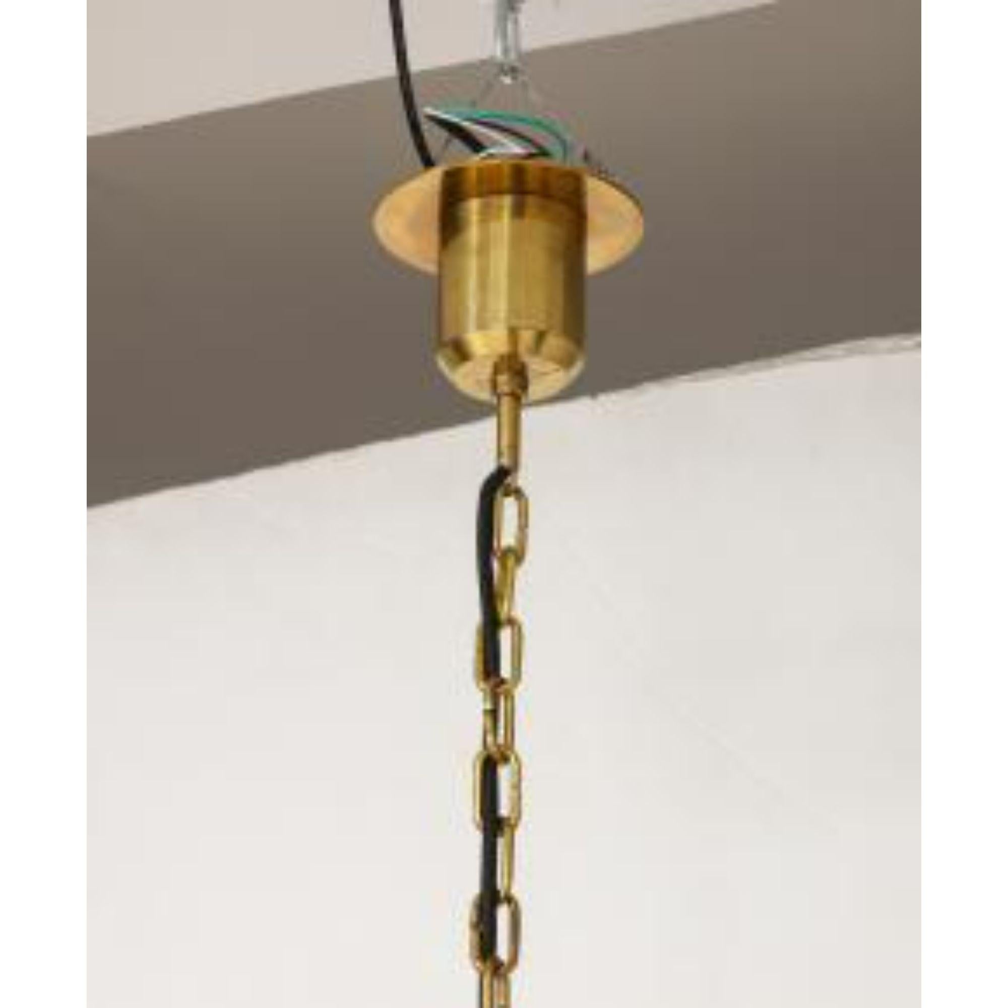 Italian Midcentury Pendant in Brass and White Opaline Glass, Mid-20th Century For Sale