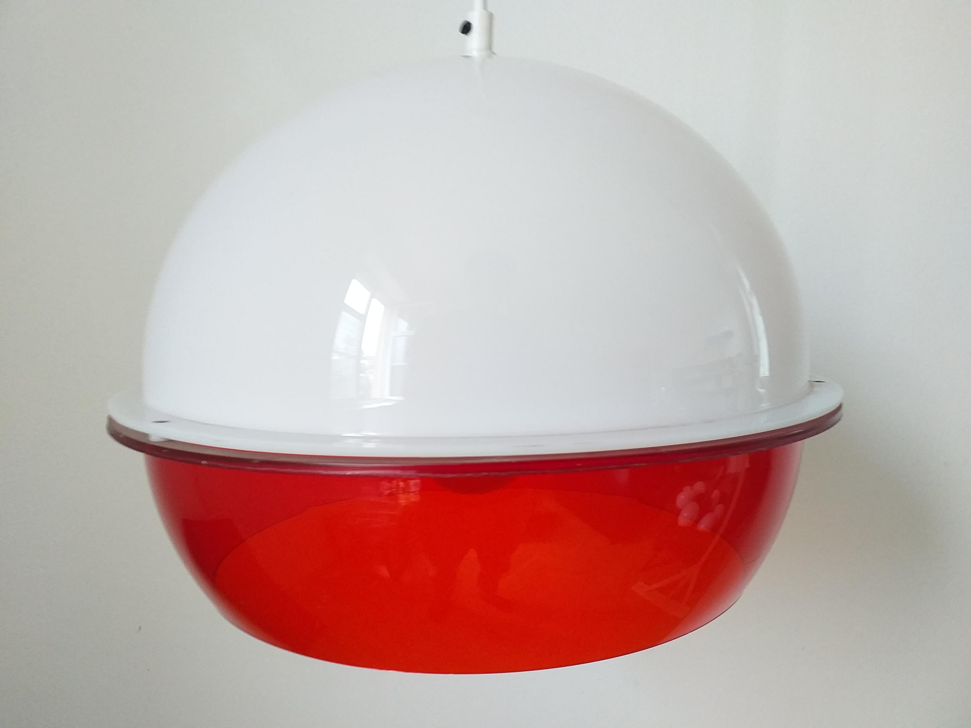 Midcentury Pendant in Style Harvey Guzzini, Space Age, Italy, 1970s For Sale 4