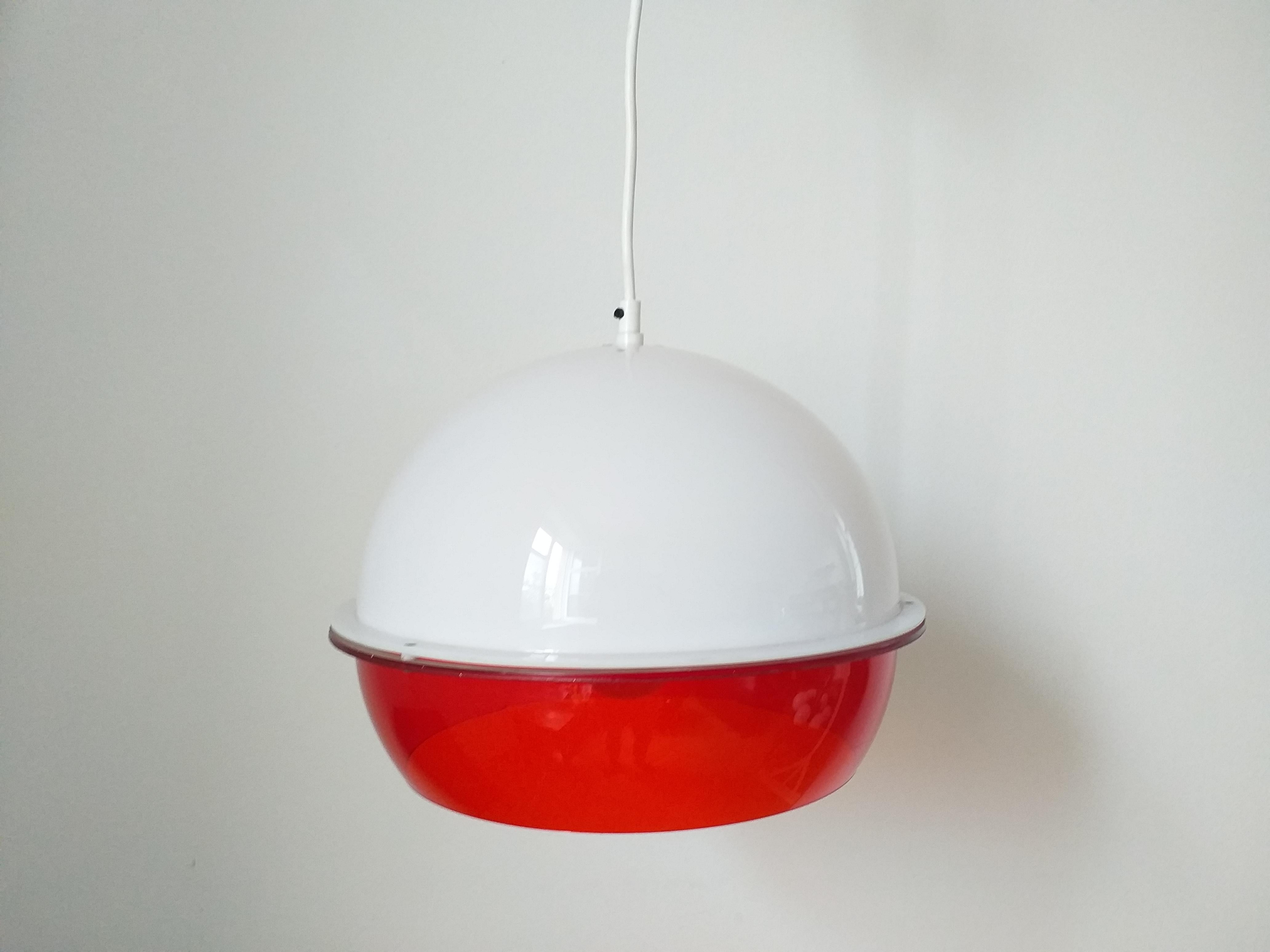 Mid-Century Modern Midcentury Pendant in Style Harvey Guzzini, Space Age, Italy, 1970s For Sale
