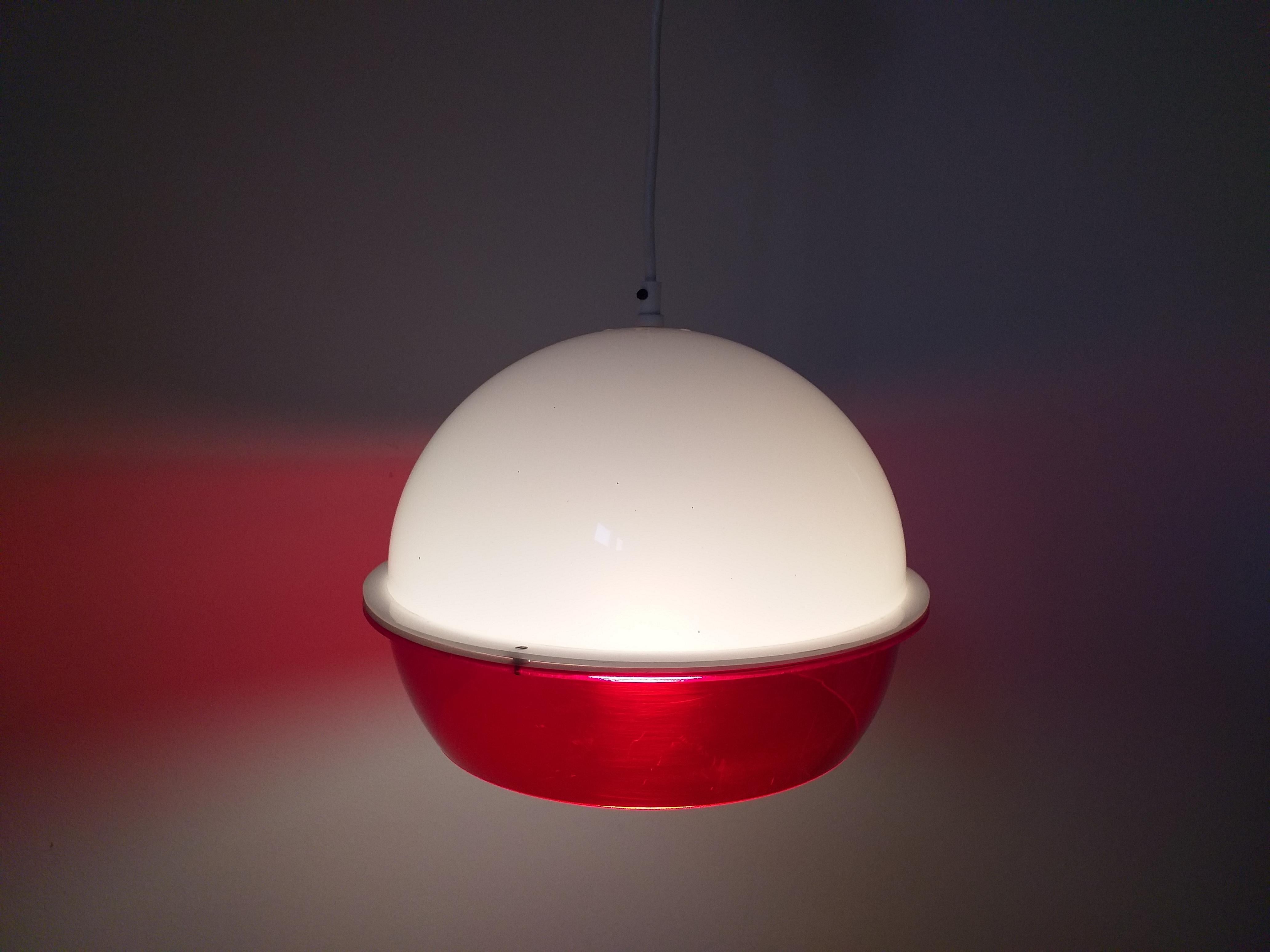 Midcentury Pendant in Style Harvey Guzzini, Space Age, Italy, 1970s In Good Condition For Sale In Praha, CZ