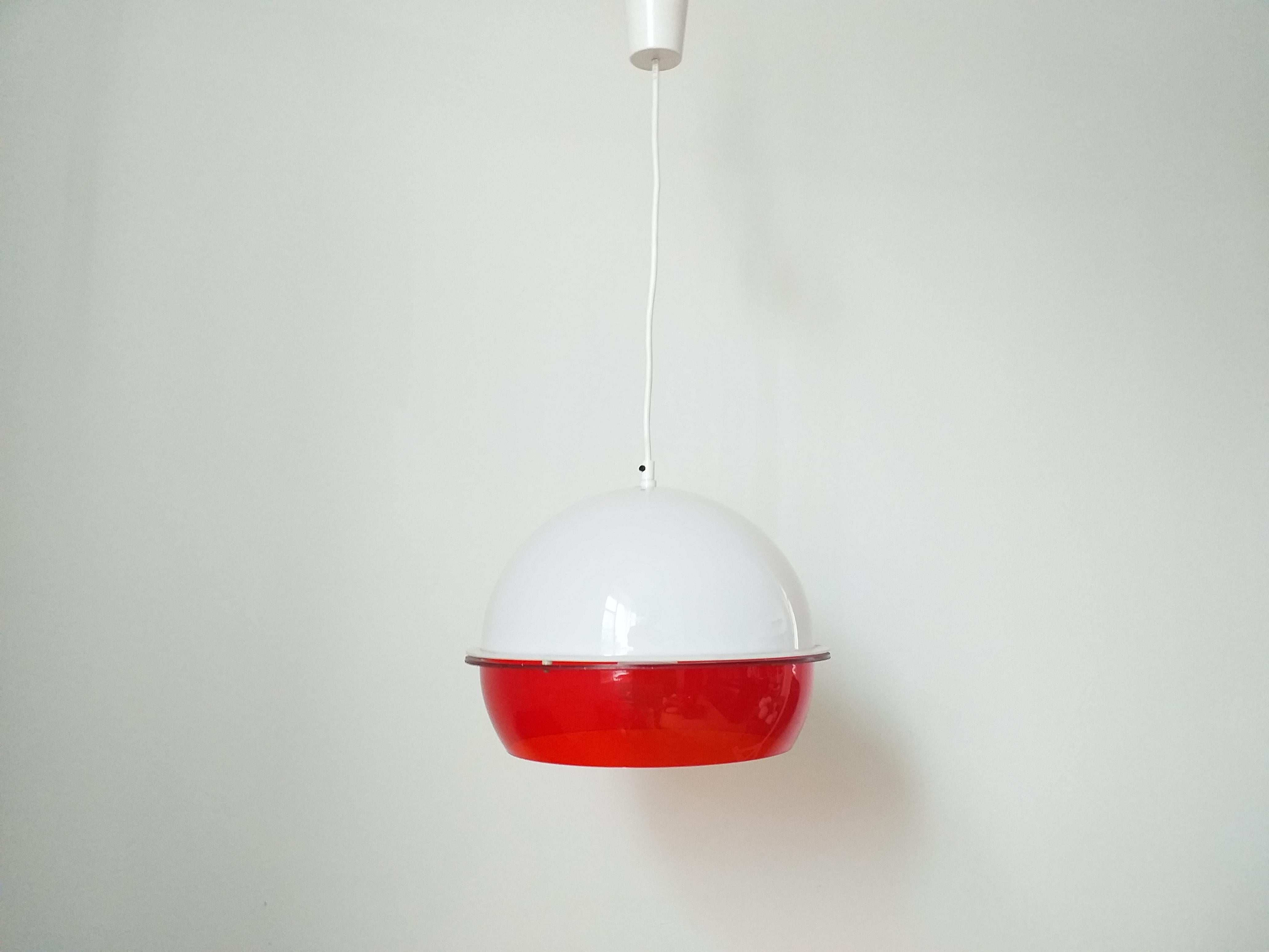 Midcentury Pendant in Style Harvey Guzzini, Space Age, Italy, 1970s For Sale 2
