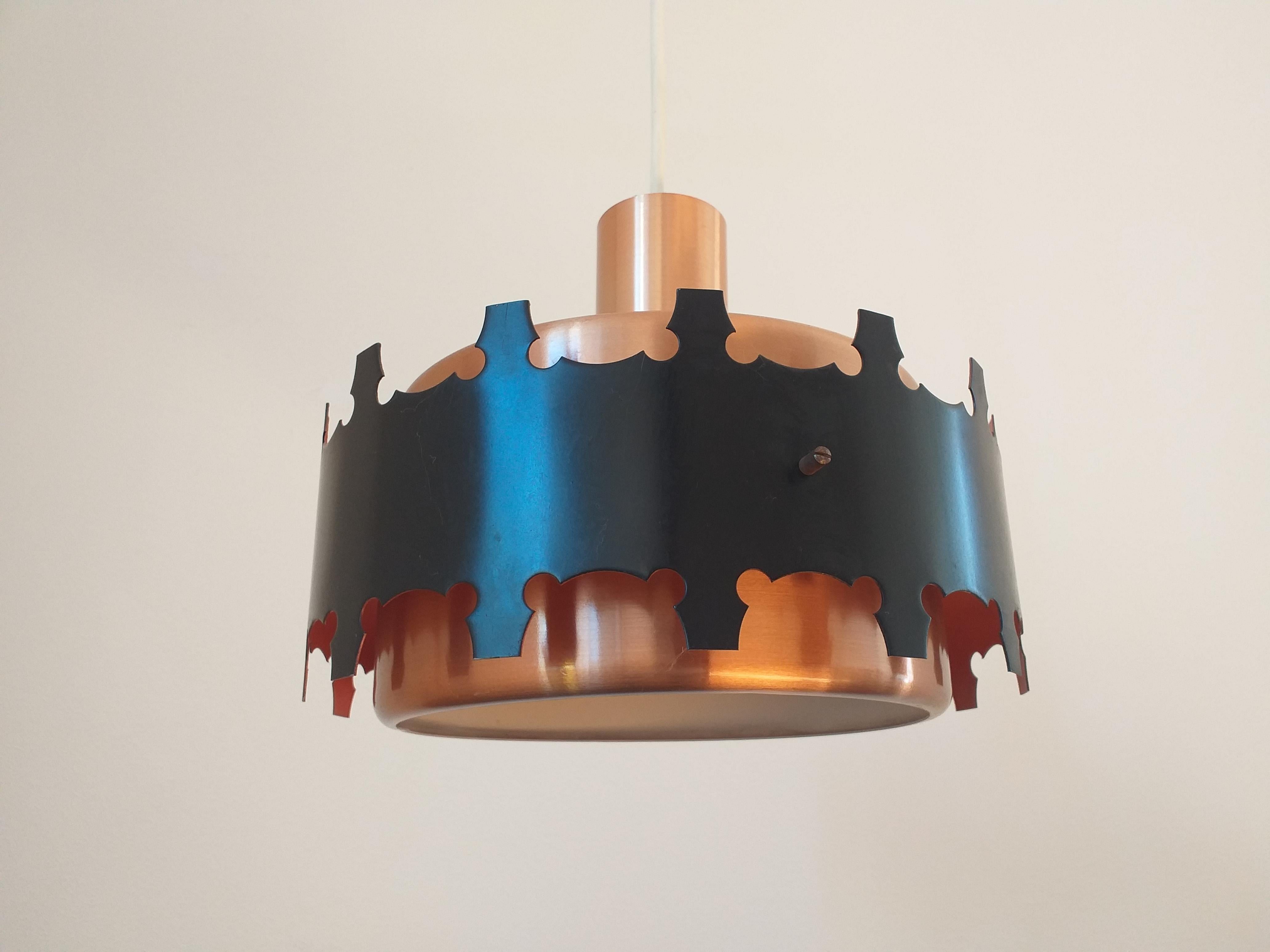 Mid-Century Modern Midcentury Pendant in Style of Jo Hammerborg, Denmark, 1970s For Sale