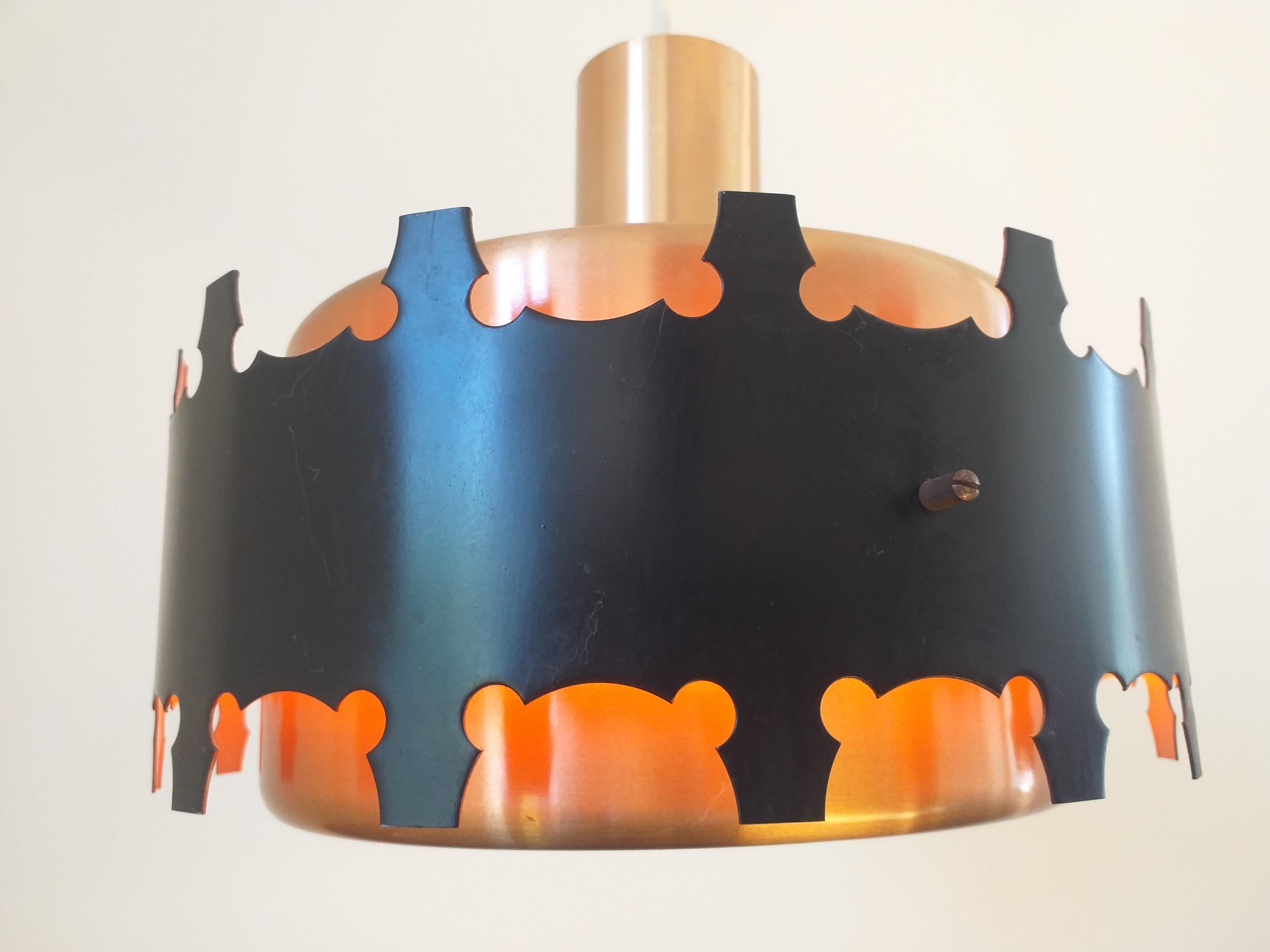 Midcentury Pendant in Style of Jo Hammerborg, Denmark, 1970s For Sale 1