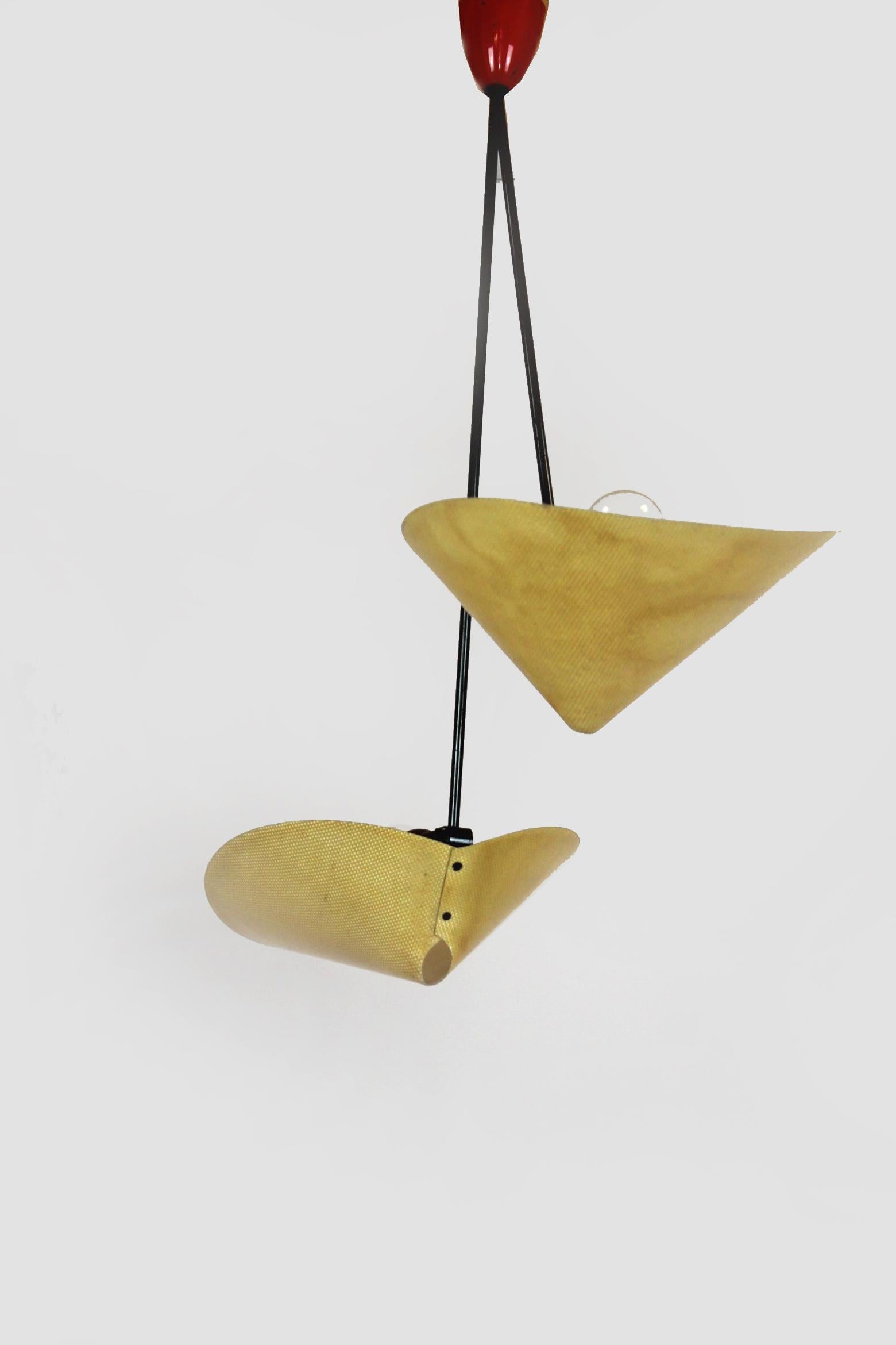 Steel Mid-Century Pendant Lamp by Josef Hurka for Napako, 1960s