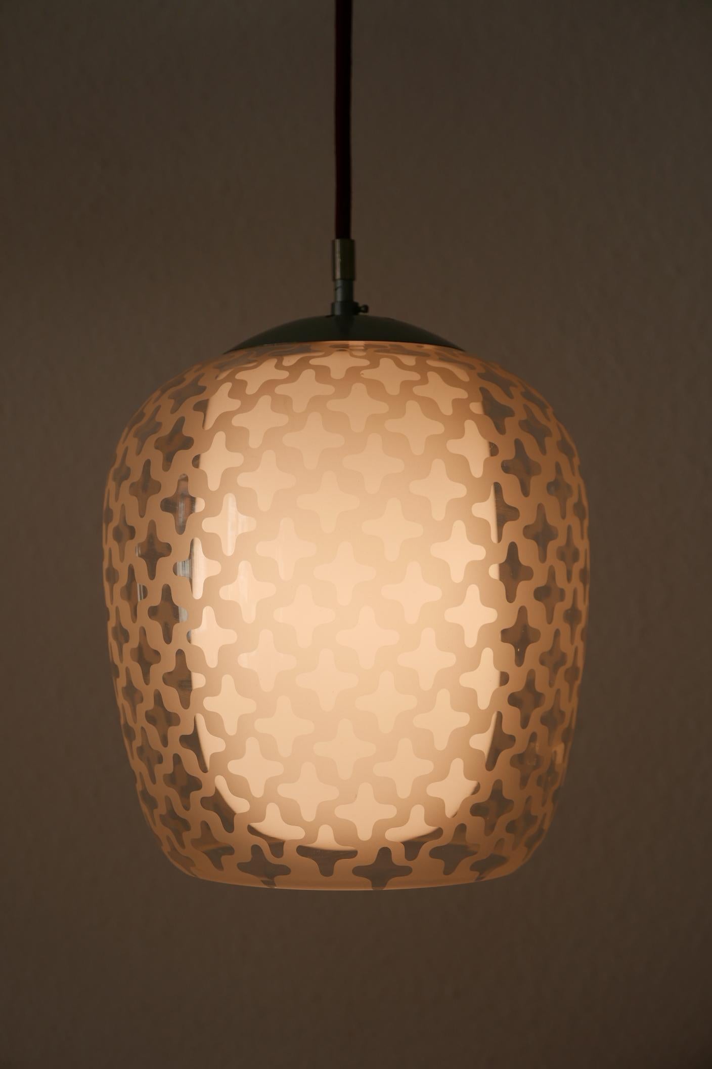 Mid-Century Pendant Lamp Cora by Wilhelm Wagenfeld for Peill & Putzler, 1950s In Good Condition In Munich, DE
