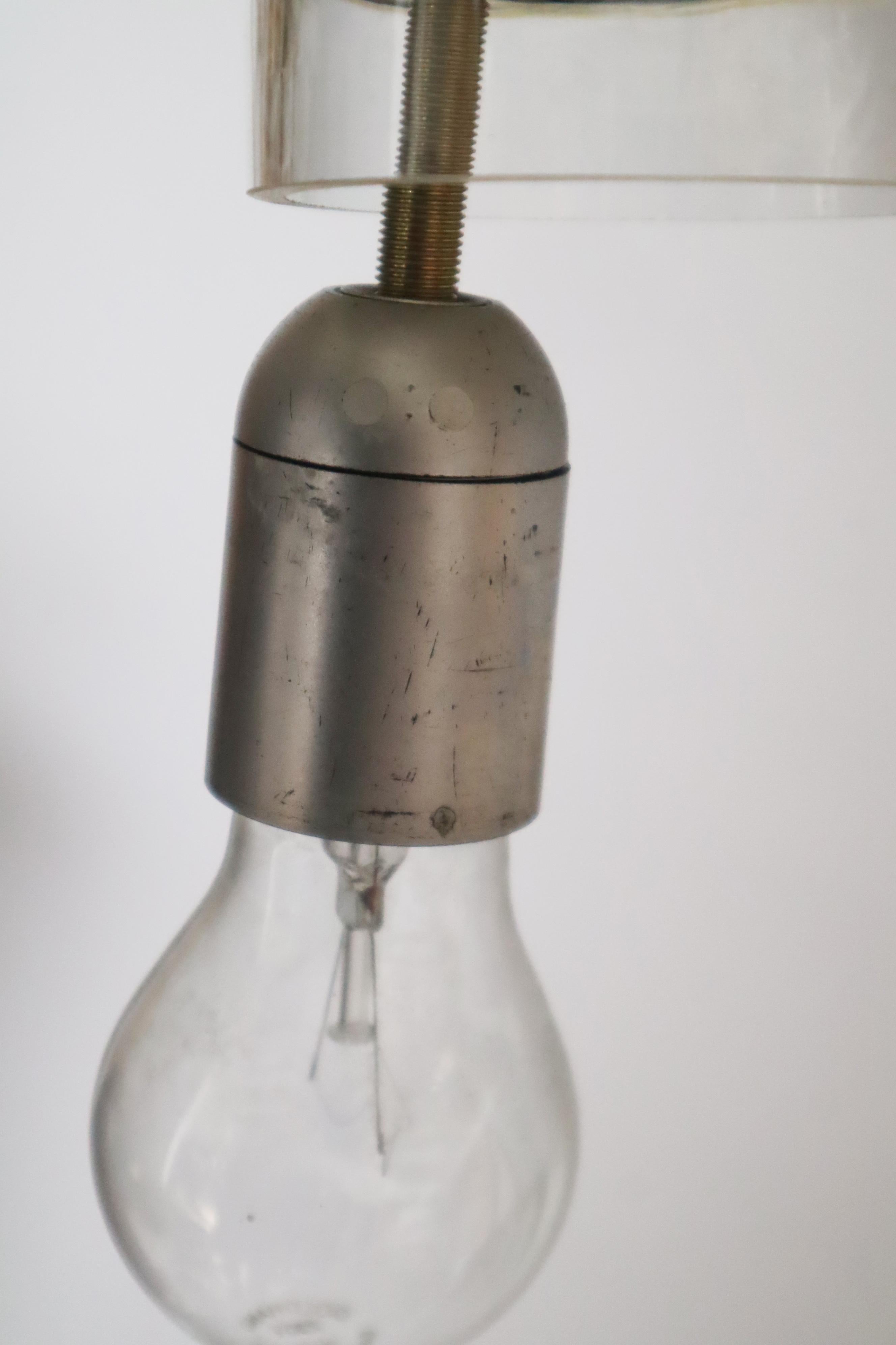 Late 20th Century Mid-Century Pendant Lamp made of Murano Glass with Gold Yellow Waves and Brass For Sale