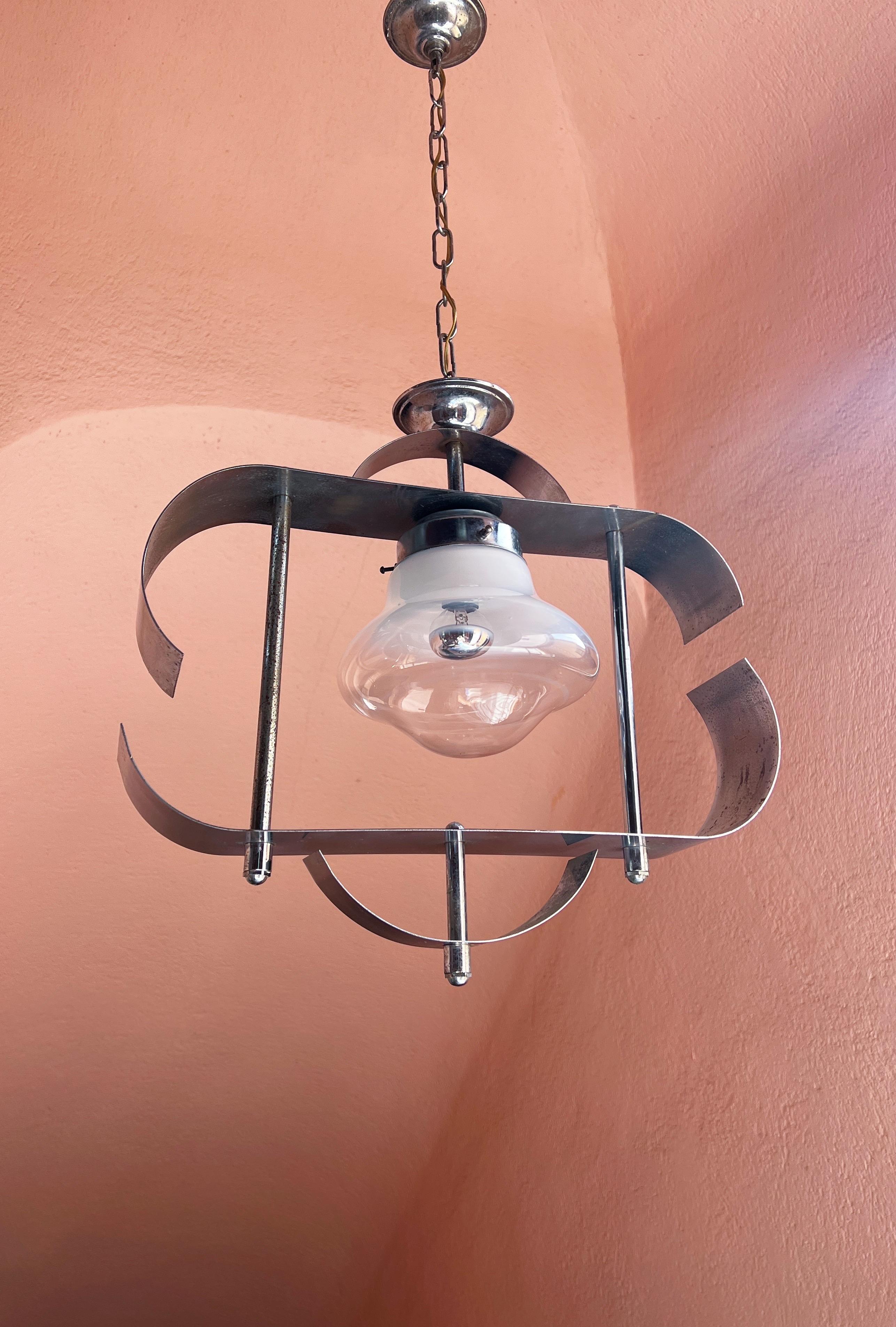 Lámpara colgante de mediados de siglo de Murano, Mazzega Moderno de mediados de siglo en venta