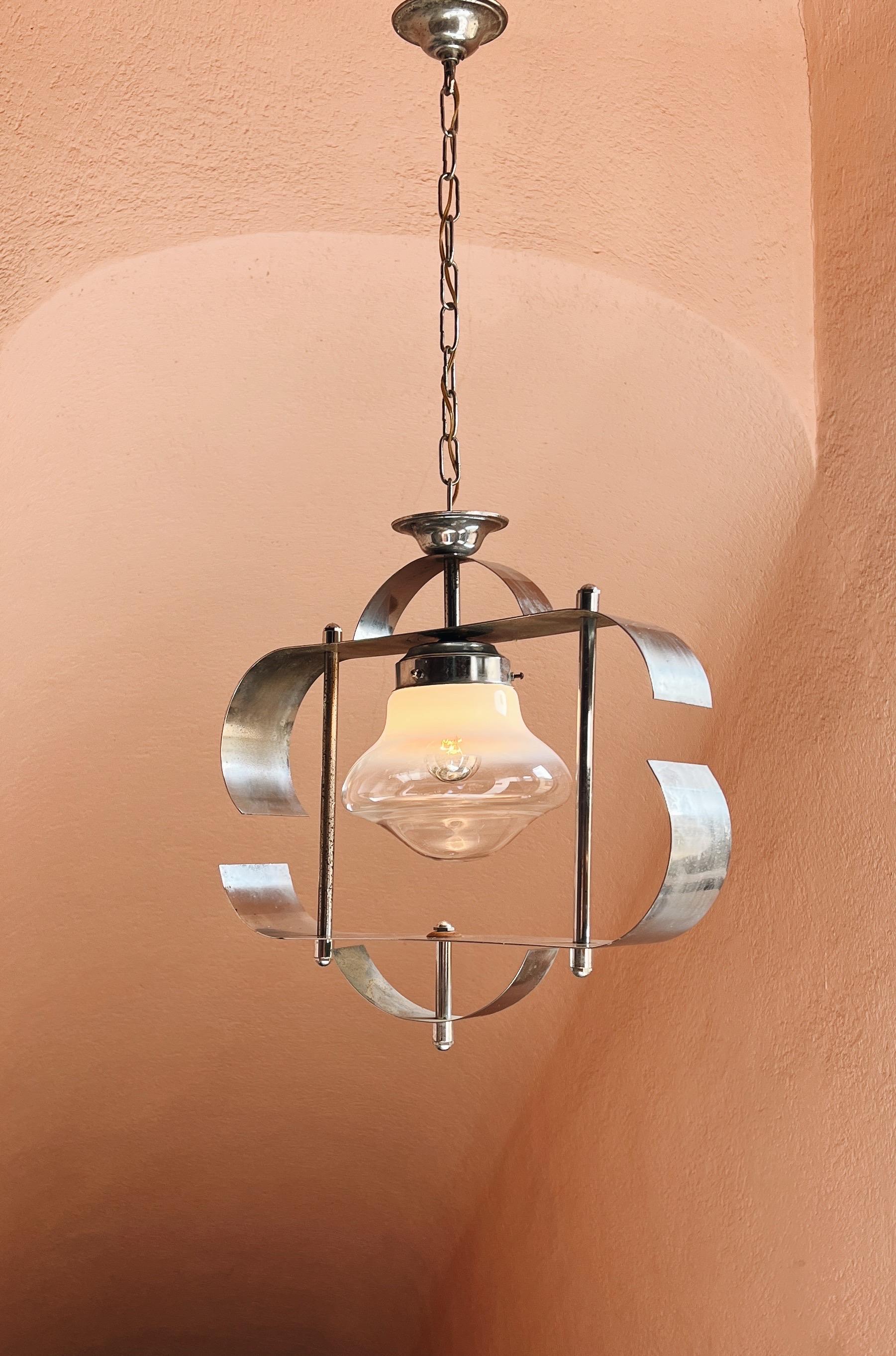 Lámpara colgante de mediados de siglo de Murano, Mazzega Italiano en venta