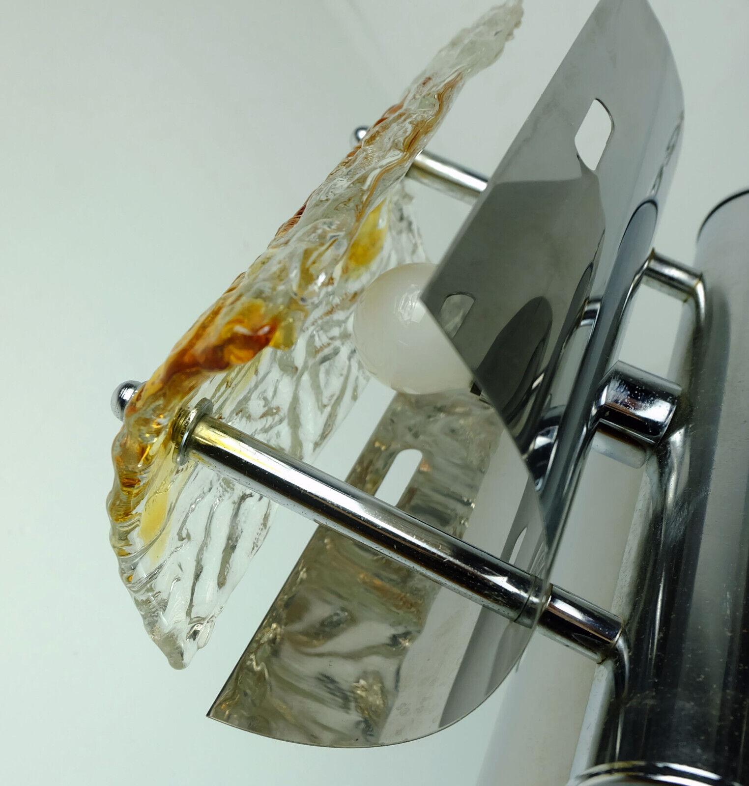 italien Lampe à suspension mi-siècle en verre chromé Mazzega, années 1960 en vente