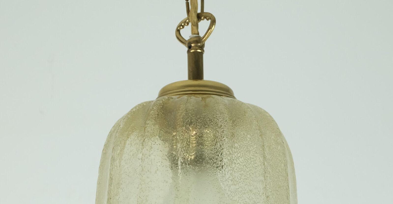 Mid-Century Modern mid century PENDANT LIGHT murano pulegoso glass gold dust brass 1970s For Sale