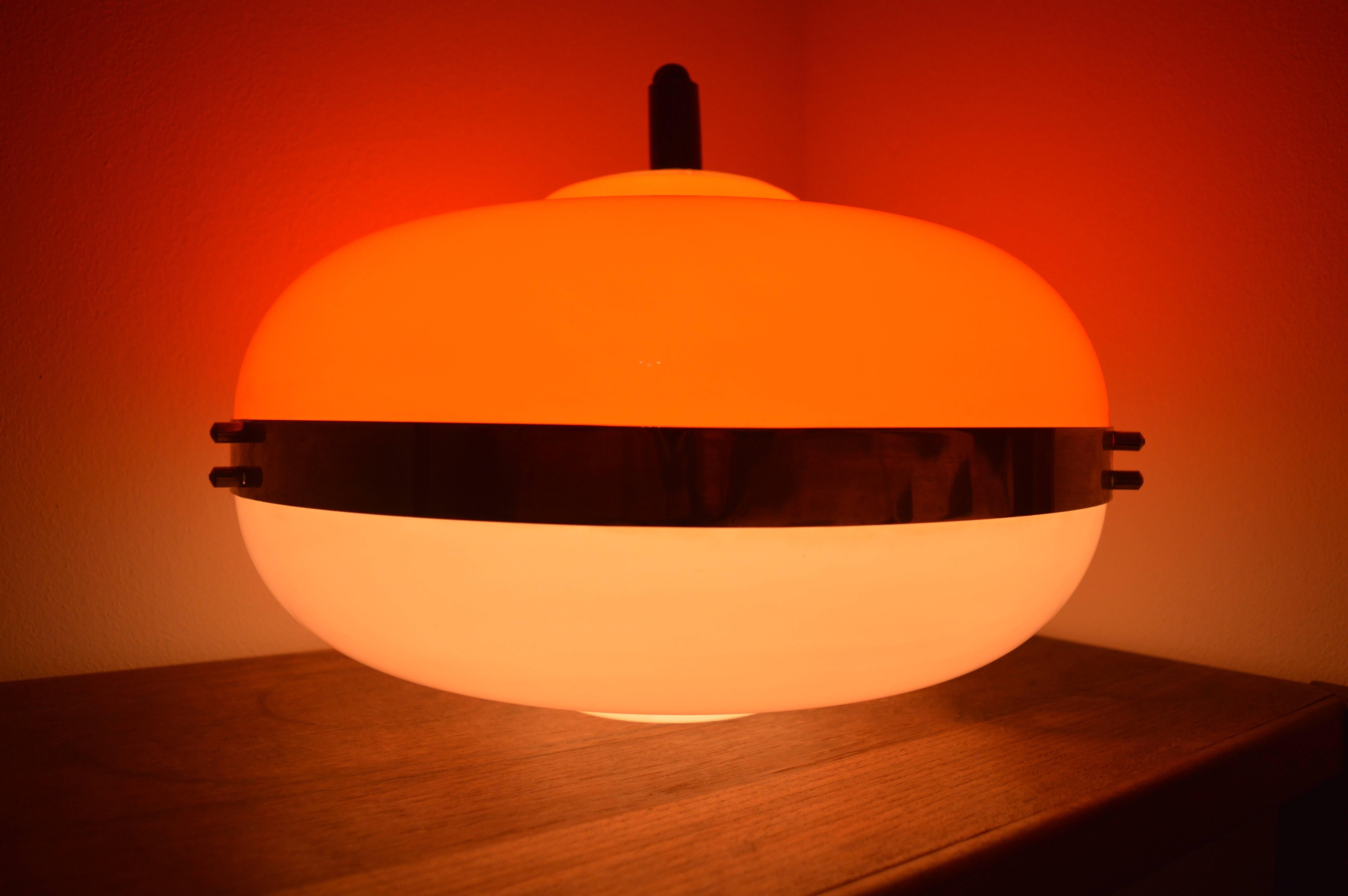 Midcentury Pendant Light UFO Meblo Designed by Harvey Guzzini, 1970s In Good Condition In Praha, CZ