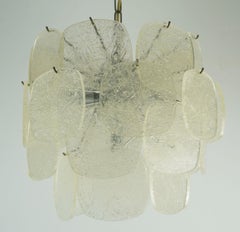 mid century PENDANT LIGHT with 30 acrylic discs like ice glass 1960s 1970s