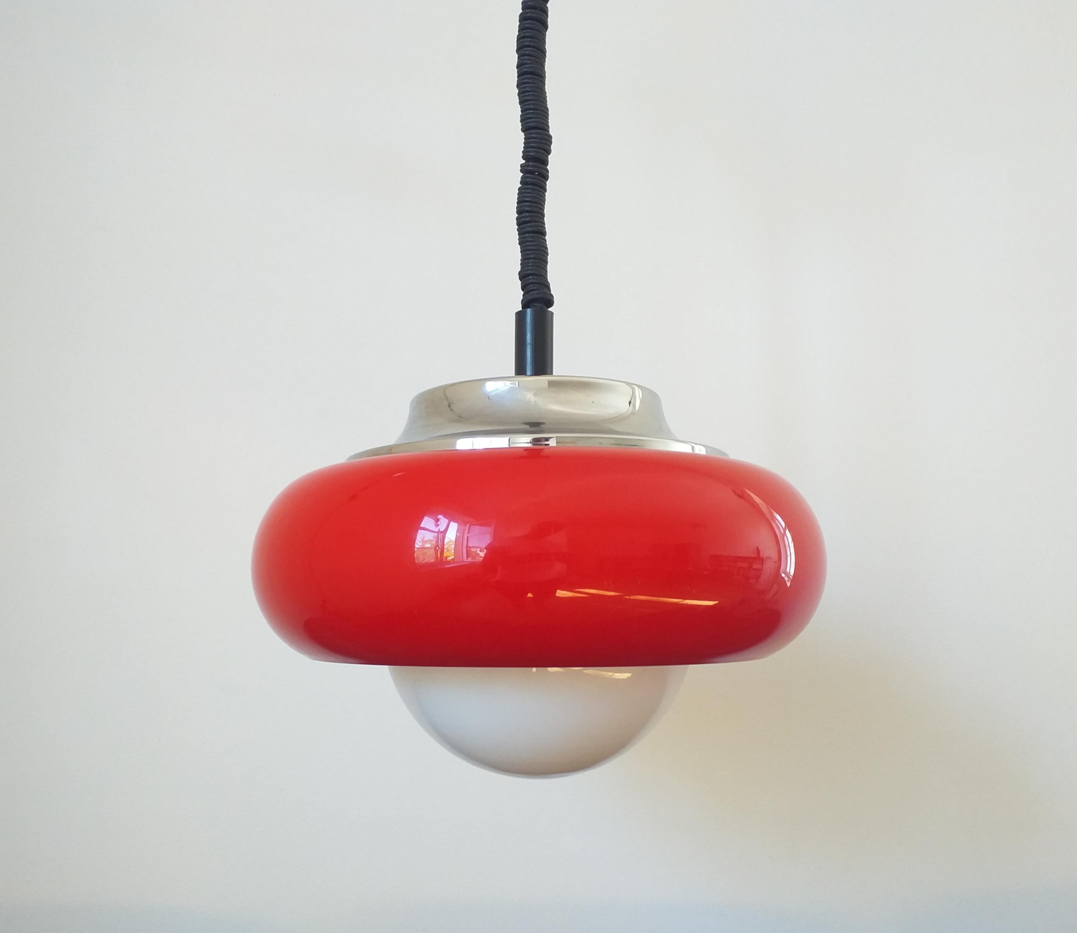 Midcentury Pendant Meblo Designed by Harvey Guzzini, Italy, 1970s 4